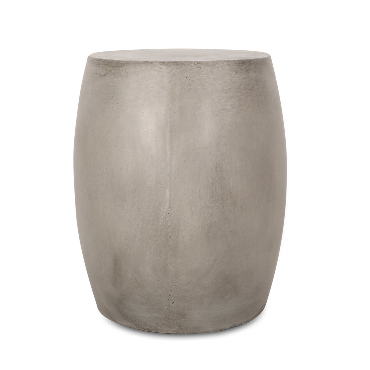 Outdoor Oval-Shaped Side Table, Light Grey