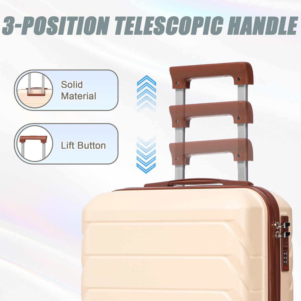 14'/20' 2-Piece ABS Spinner Wheel Luggage Set (Beige)