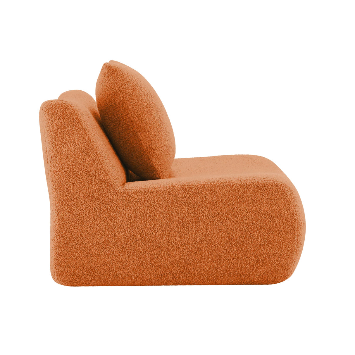 Armless Sofa With Pillow Teddy Fabric - Orange