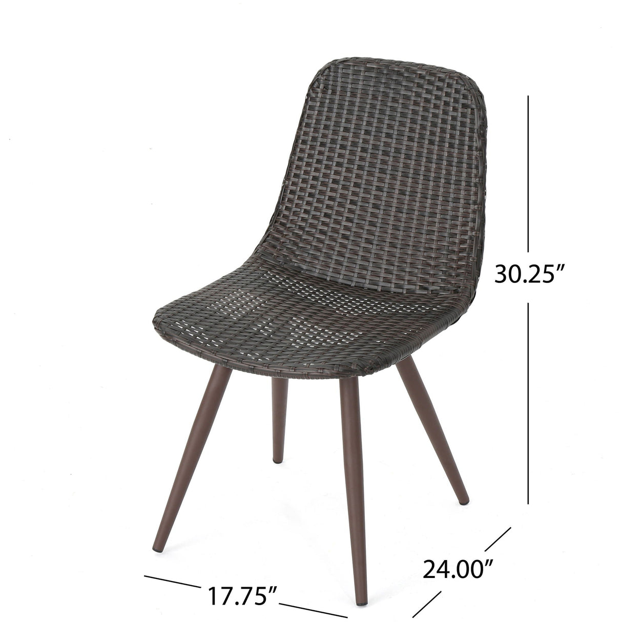 Dreamweaver Outdoor Dining Chair With Powder Coated Legs (Set of 2) - Brown