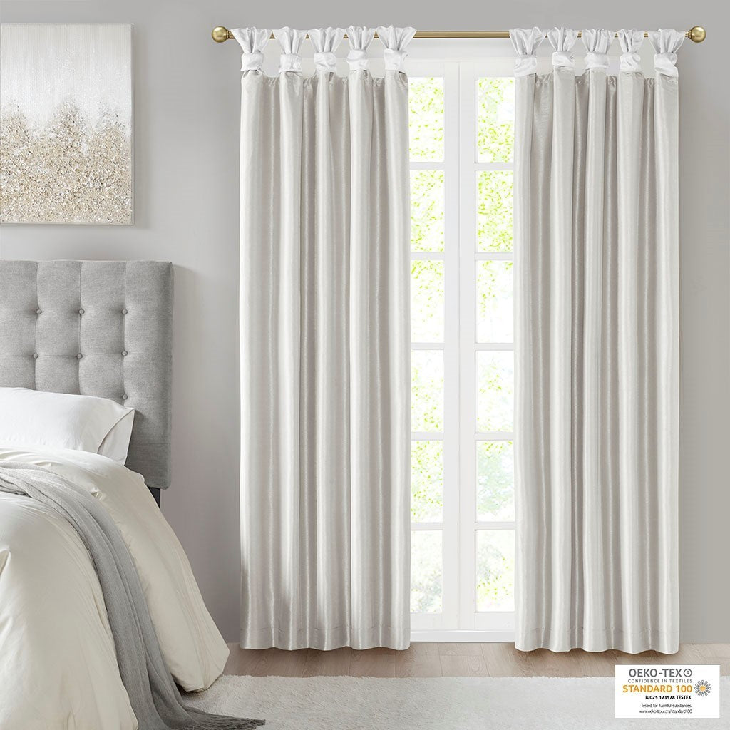 Twist Tab Total Blackout Window Curtain Panel White 50x84" Blackout