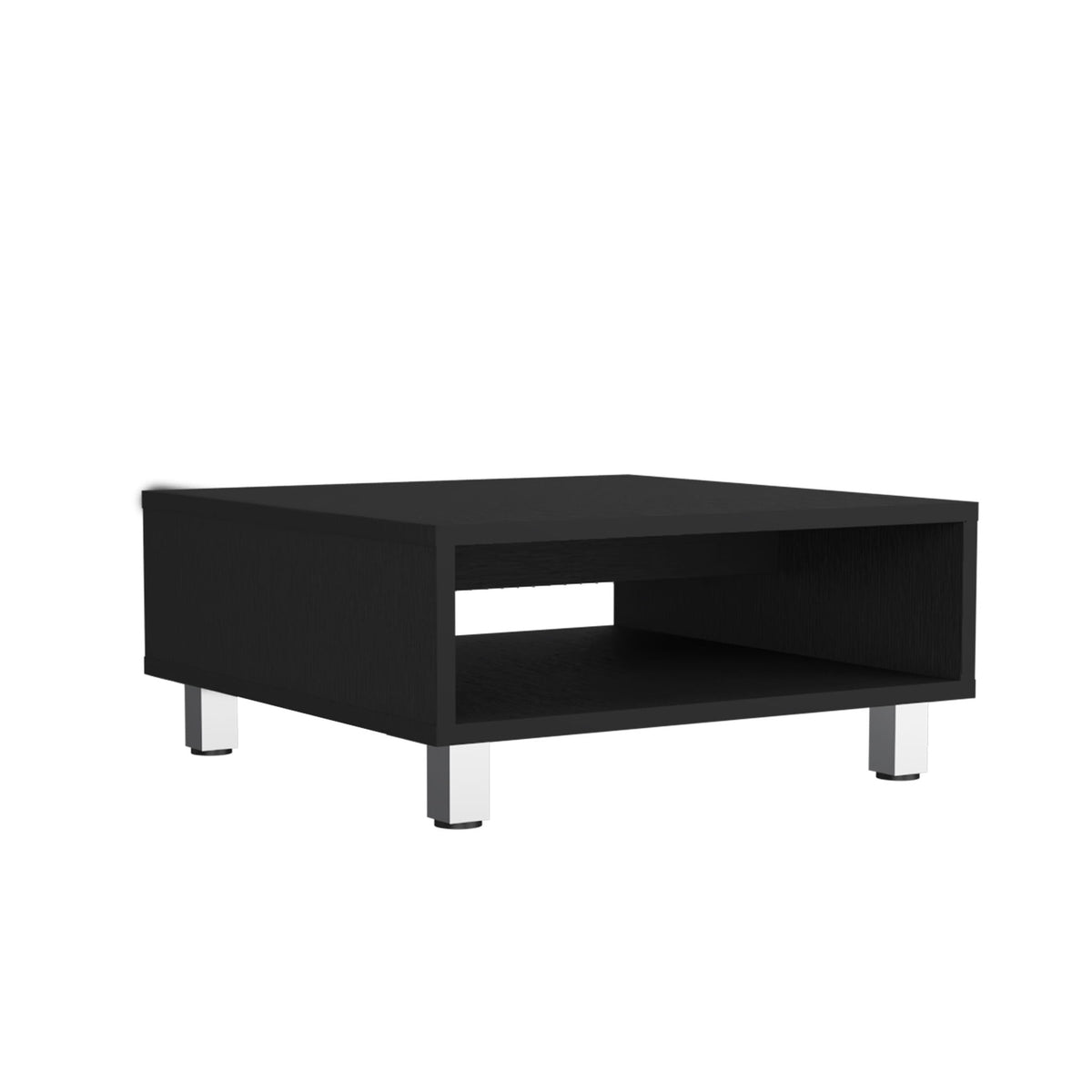 Coffee Table 1 Shelf, 4 Legs - Black