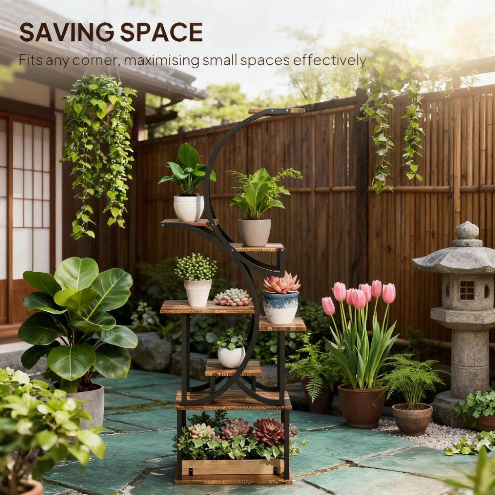 S-Shaped Plant Stand - 8 Tier Plant Shelf