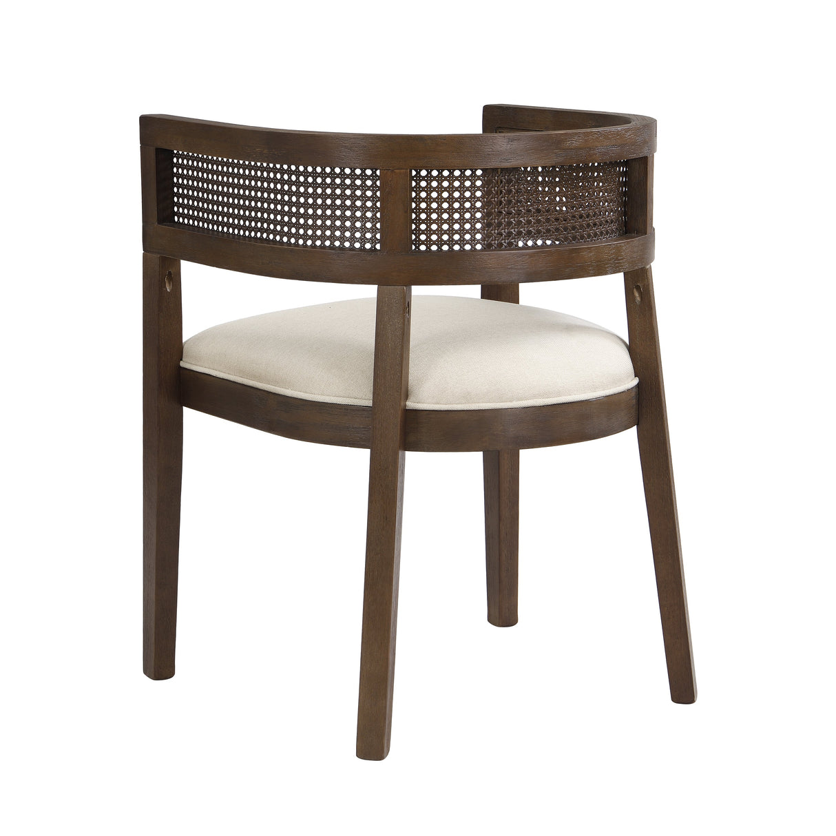 Barrel Dining Chair with Rattan Back, Set of 2