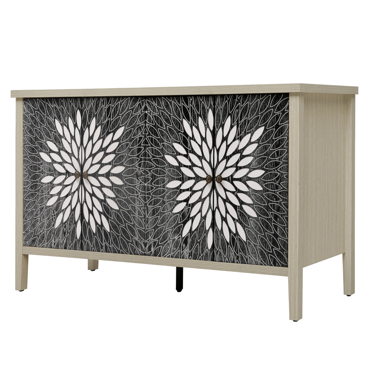 Sideboard Buffet Cabinet with 4 Doors and Adjustable Shelves