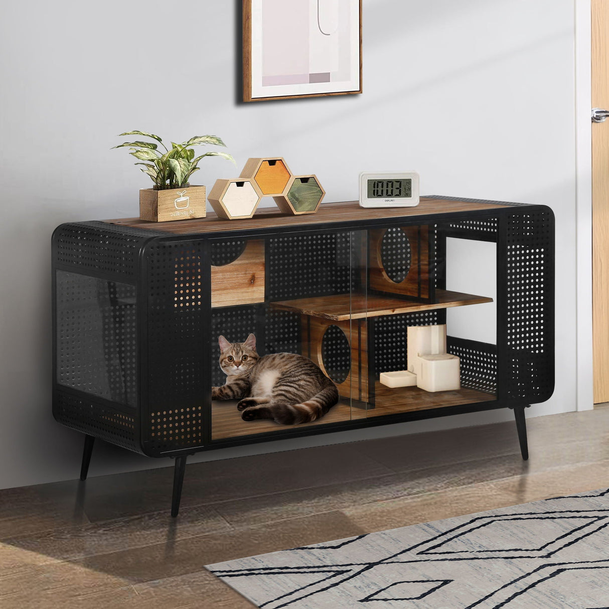 Cat House With Tempered Glass