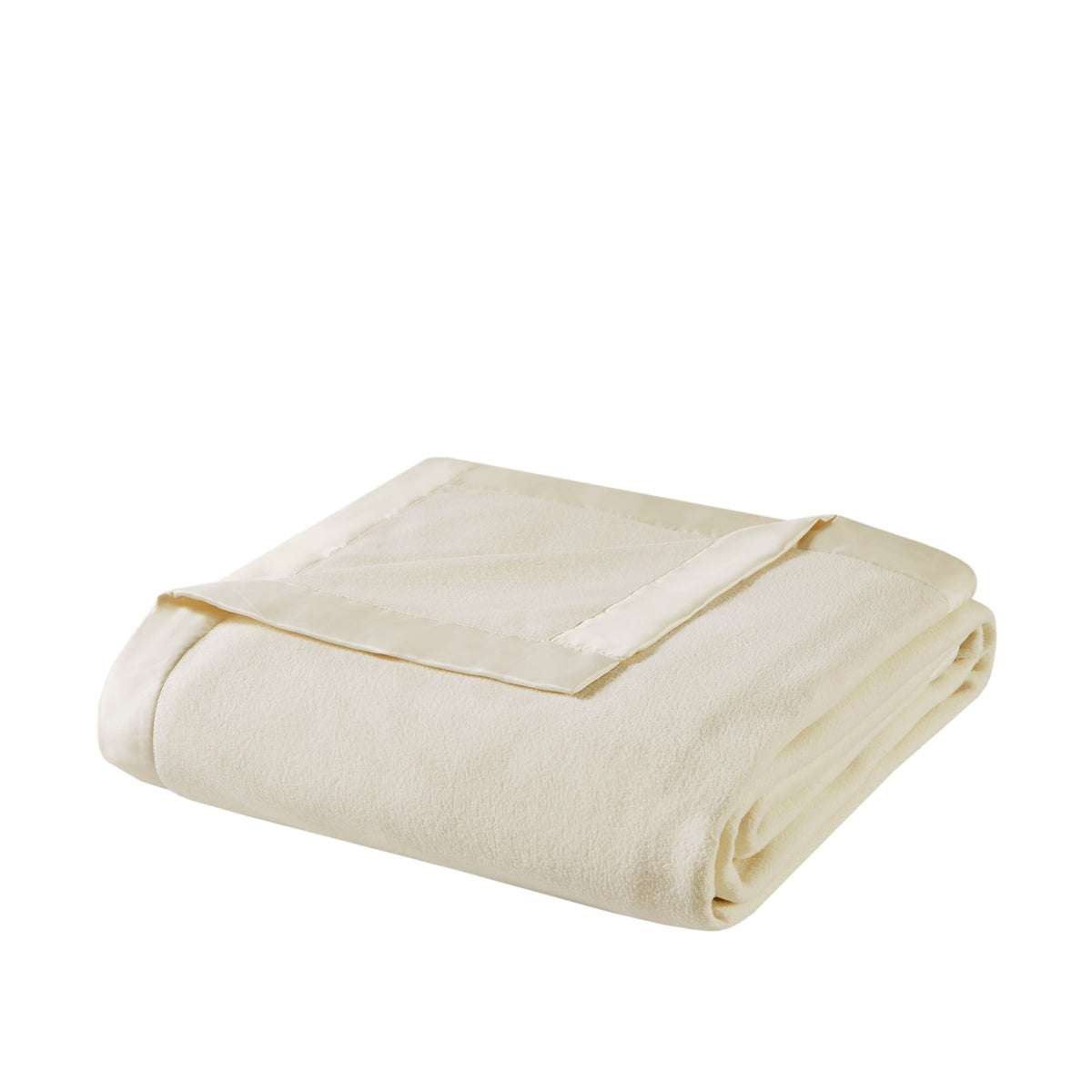 Ivory Microfleece Blanket Full/Queen with Soft Brushed Finish