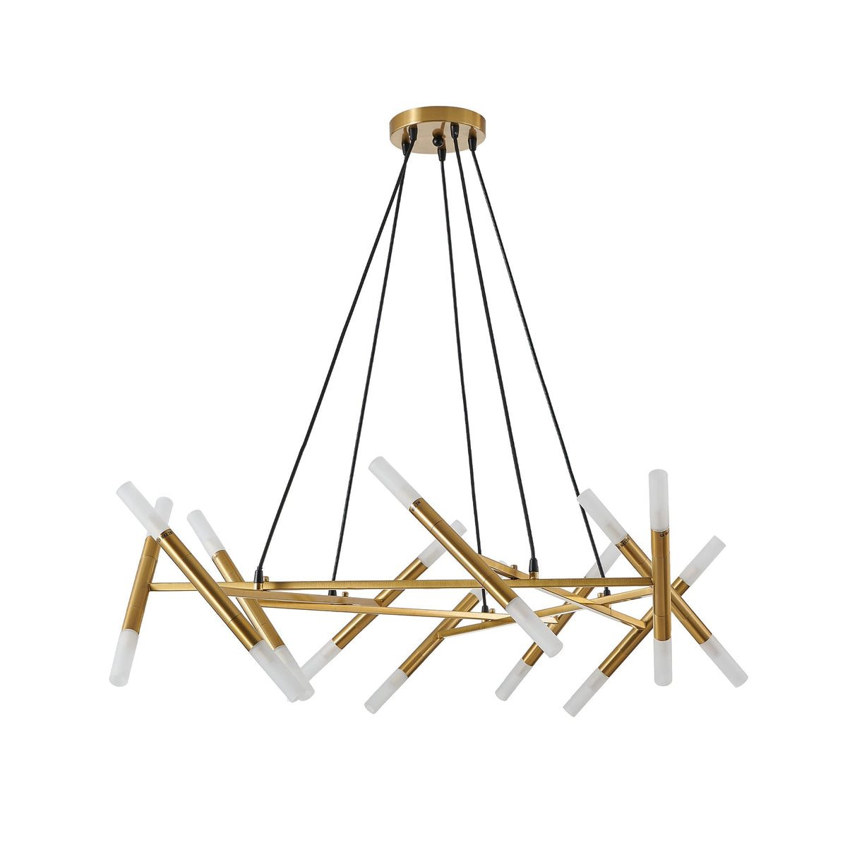 41' Golden Modern Chandelier Light FixtureBranch Design with Frosted Tubes
