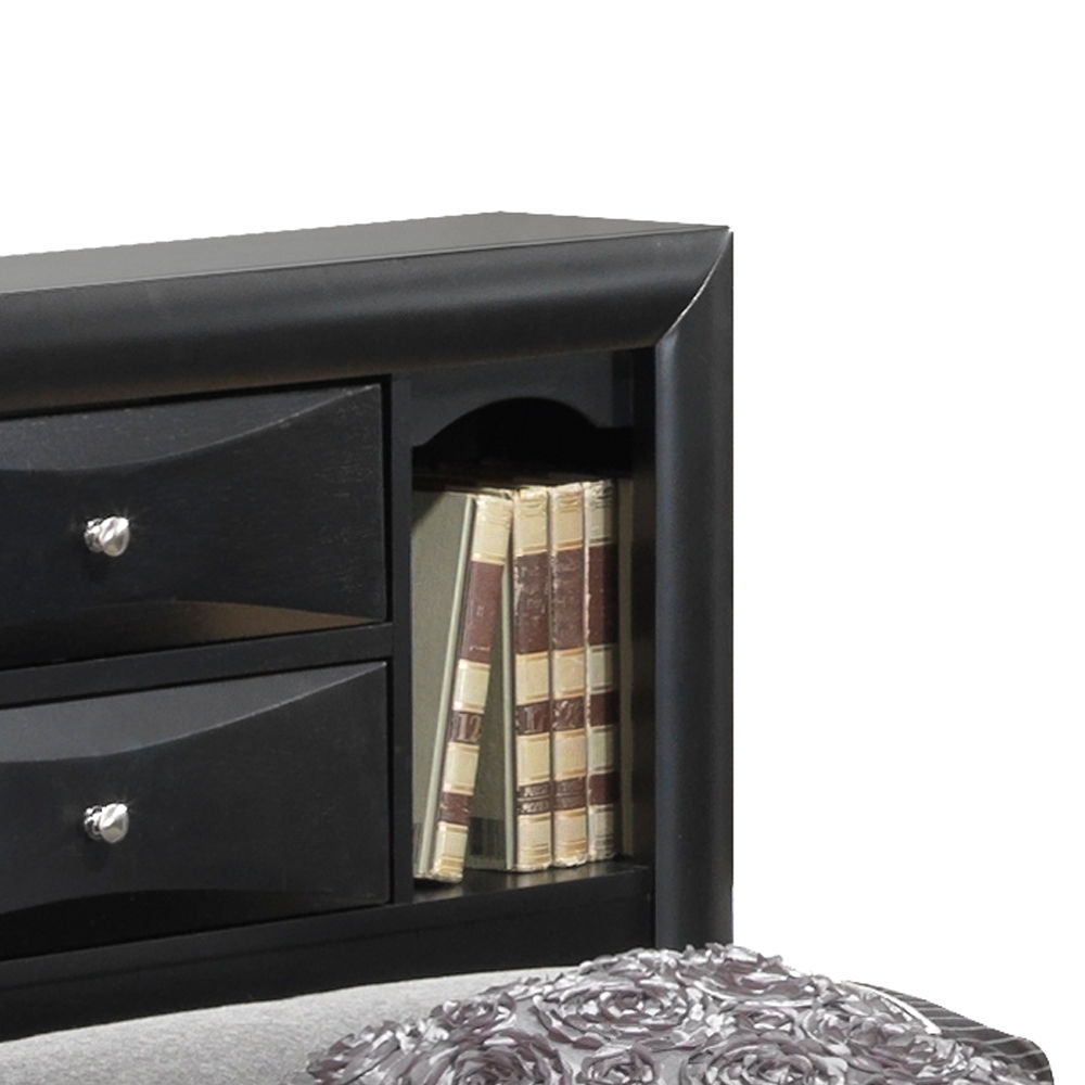 Modern Design Storage Bed With Bookcase Headboard