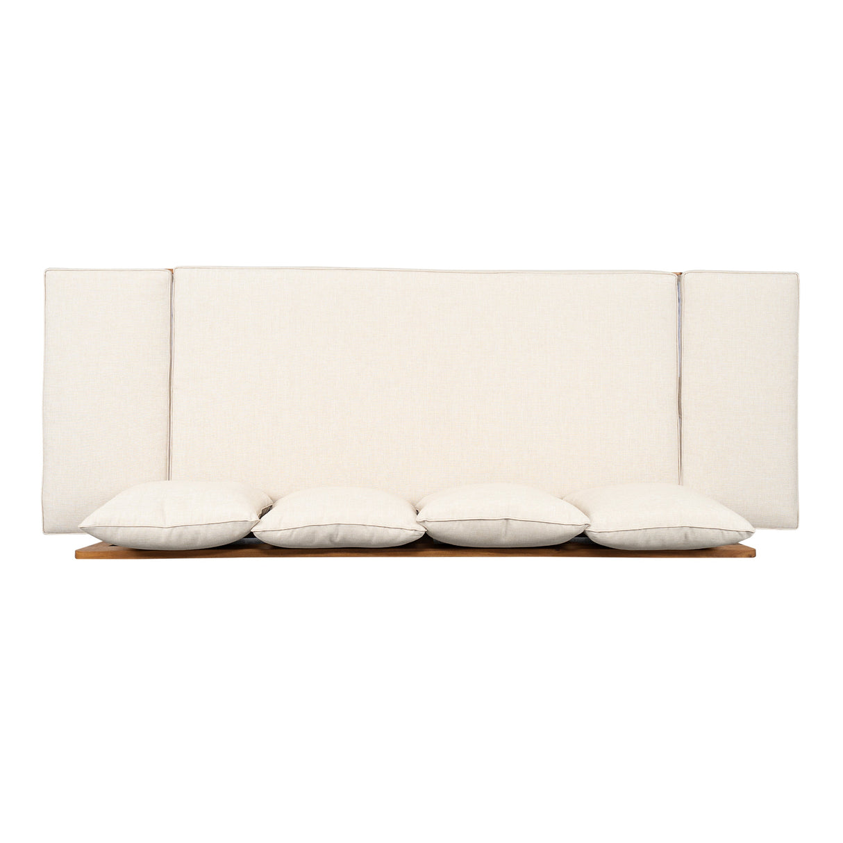 Outdoor Patio Daybed Sofa, 3-Seat Sofa with Foldable Arm & Removable Cushions