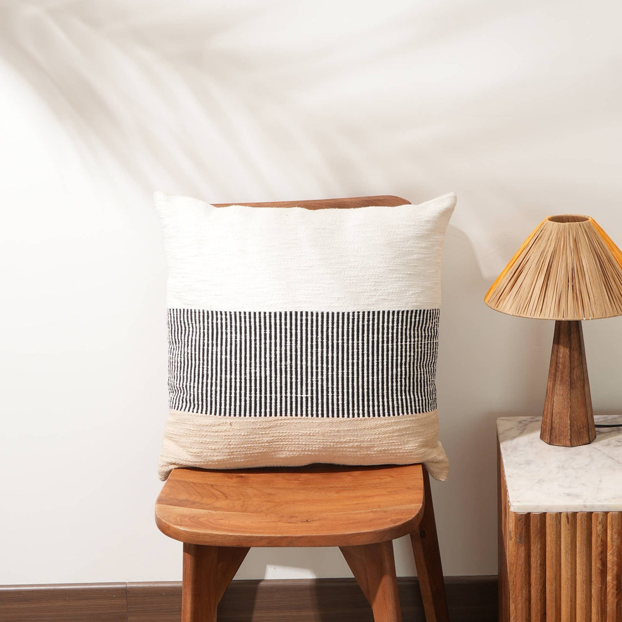 Handcrafted Abstract Woven Pillow