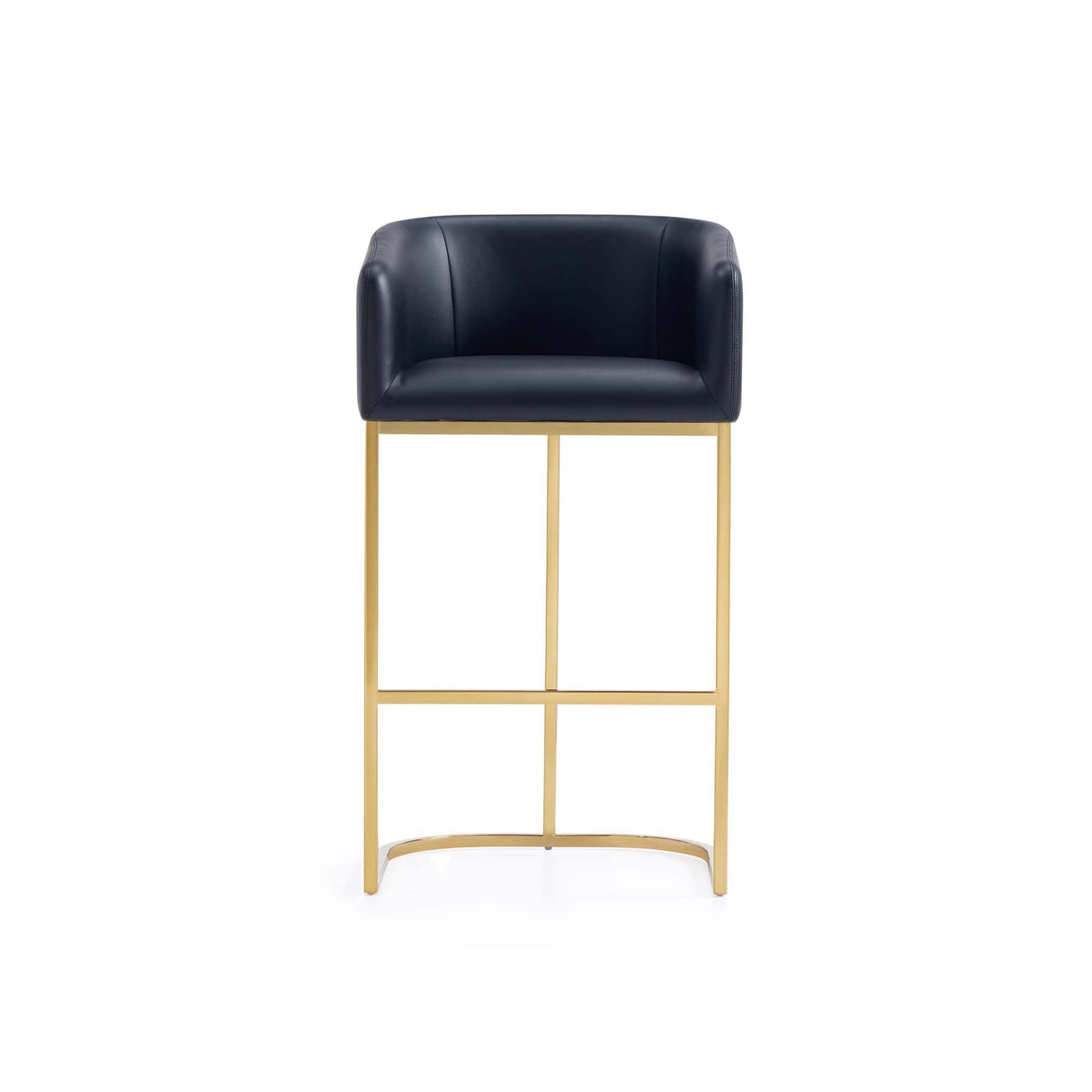 Mid-Century Modern Stool With Steel Base