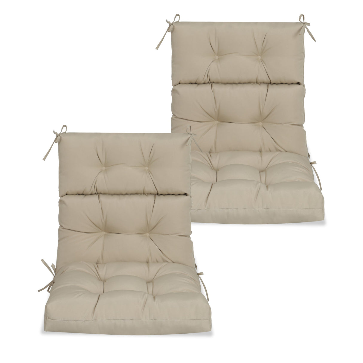 2-Piece High Back Patio Chair Cushion Set - Beige