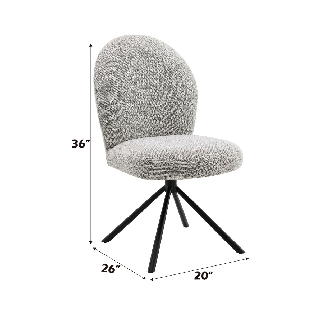 Side Chair With Swivel (Set of 2) - Gray