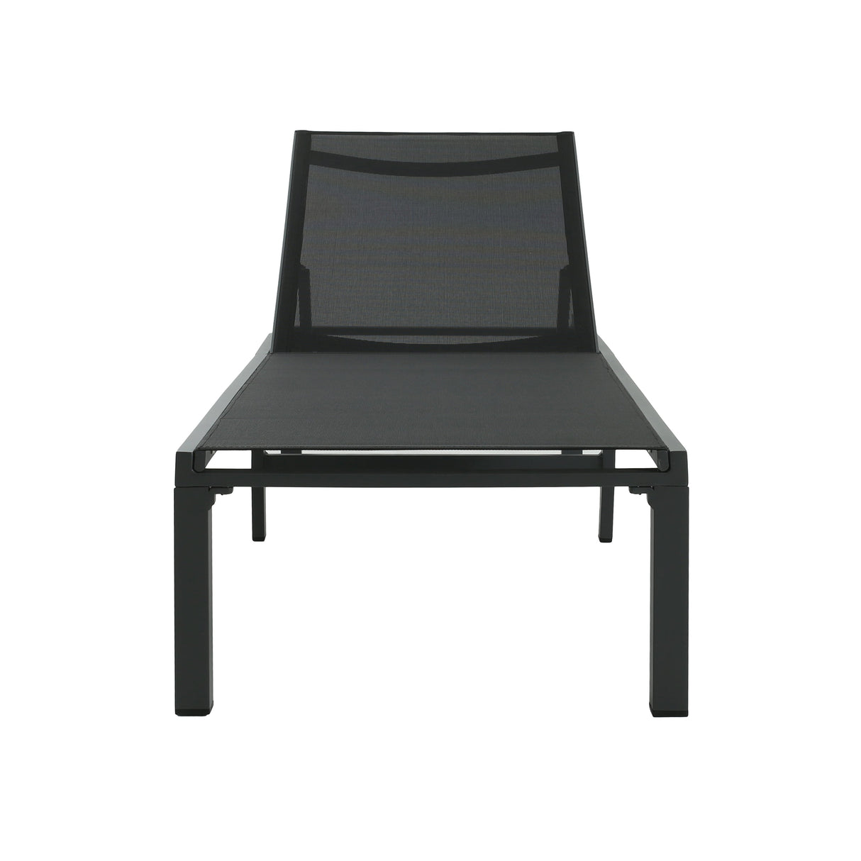 Westport Adjustable Outdoor Chaise Lounge Set of 2 Black Aluminum Frame