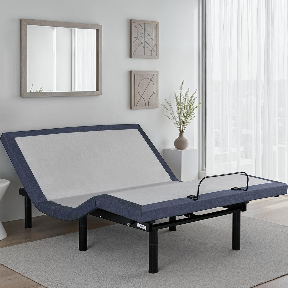 Twin XL Adjustable Bed Base with Massage and Programmable Positions