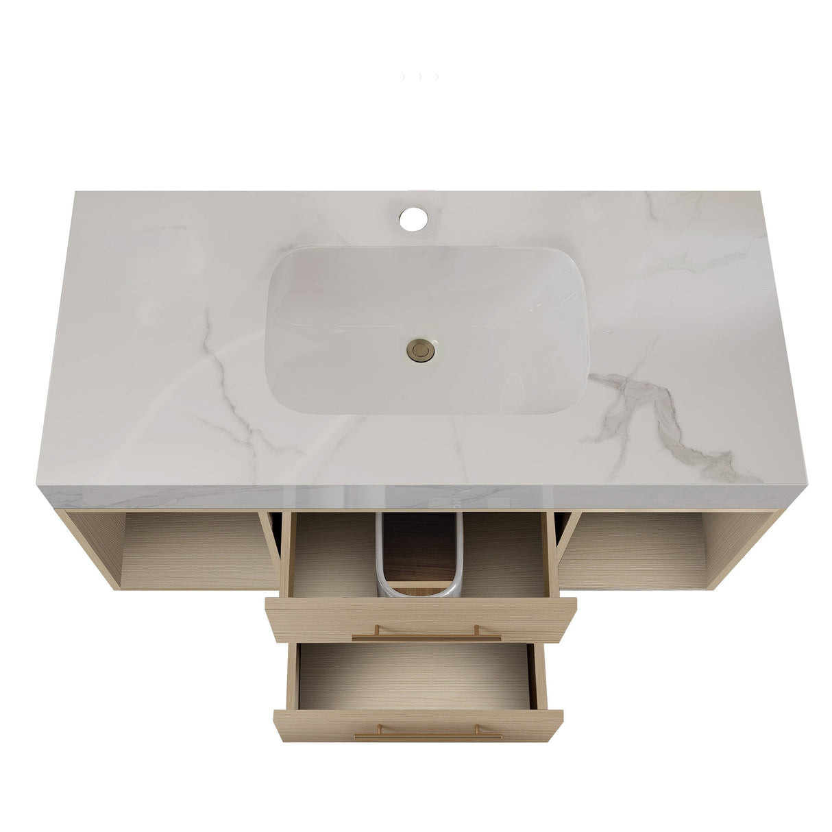 39.4" Floating Bathroom Vanity with Ceramic Sink