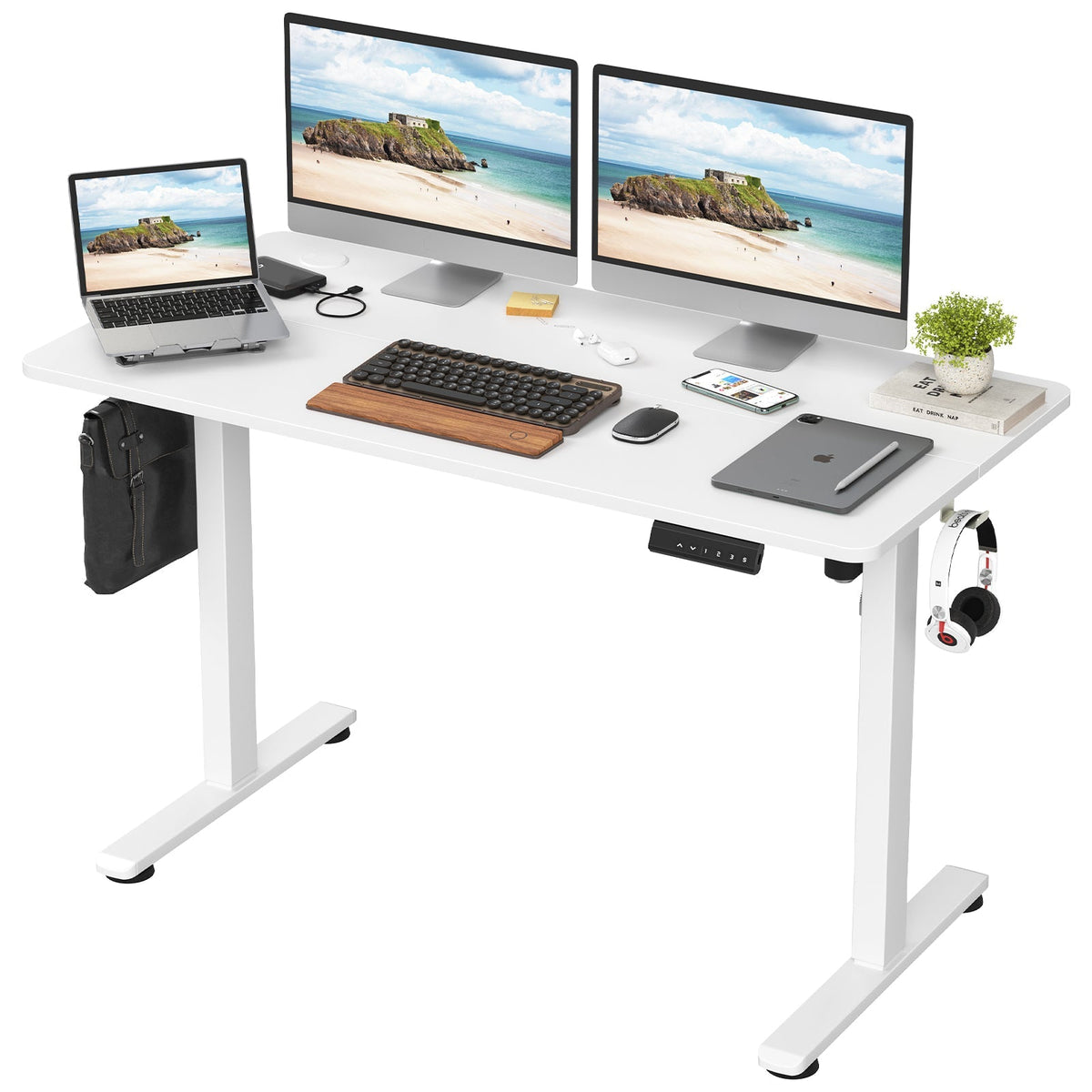 Stary Electric Standing Desk with Adjustable Height - Metal & Wood