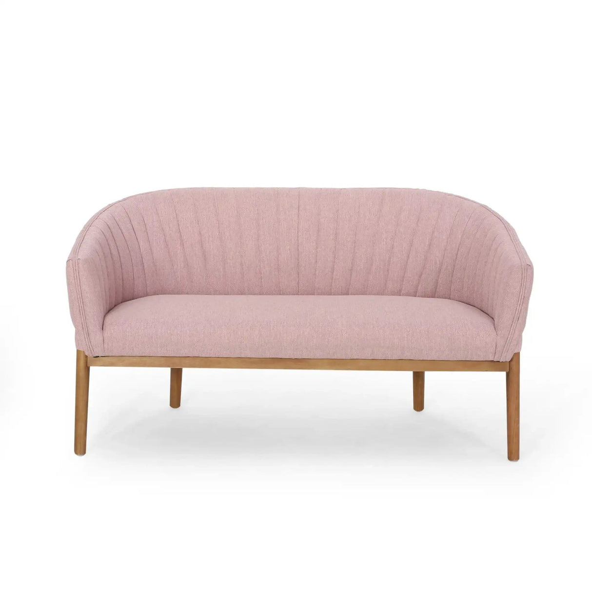 Mid Century Modern Loveseat with Channel Stitched Backrest