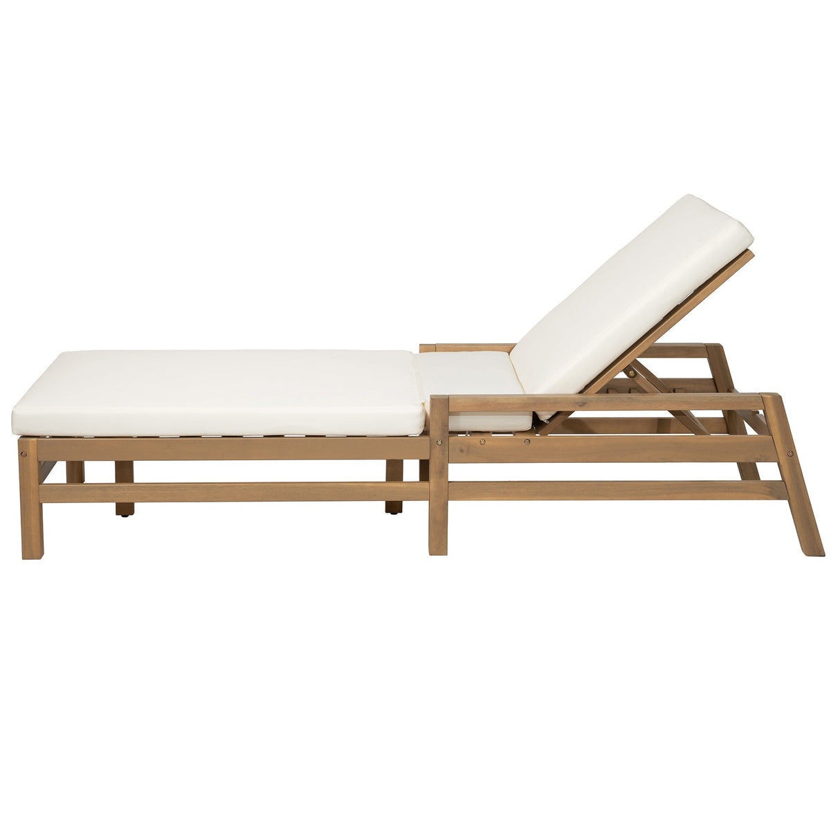 TREXM 5-Position Adjustable Outdoor Chaise Lounge Set of 2