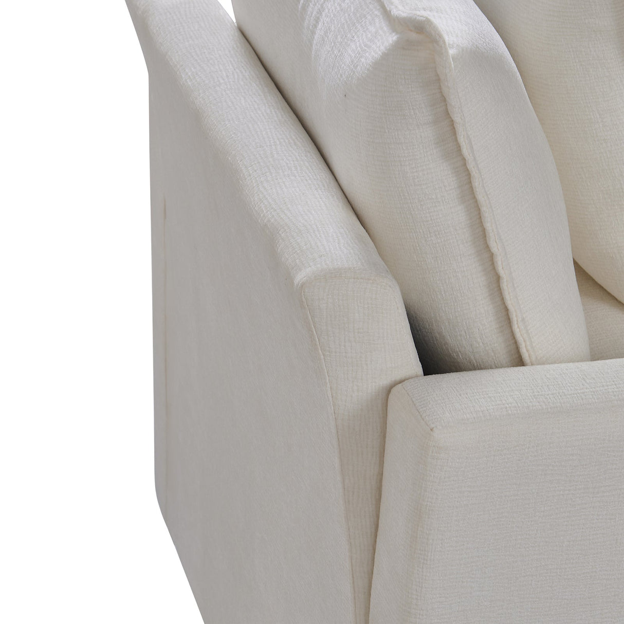 Plush Chenille Armchair with Deep Seating and Double-Layer Cushions