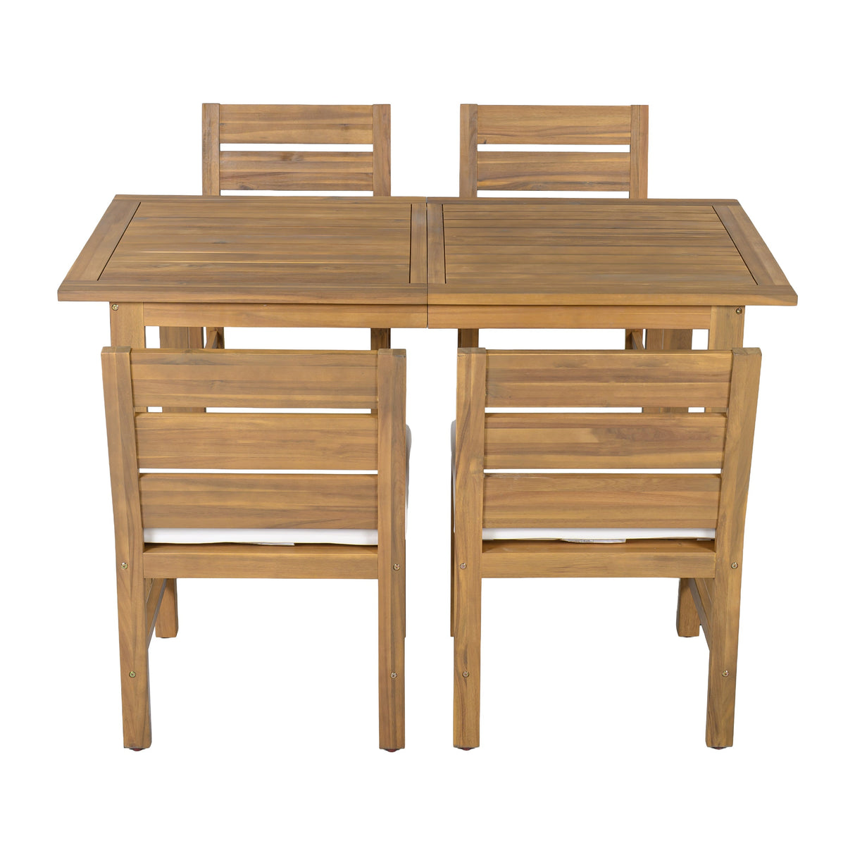 U_STYLE Farmhouse 5-Piece Outdoor Patio Dining Set with Adjustable Legs