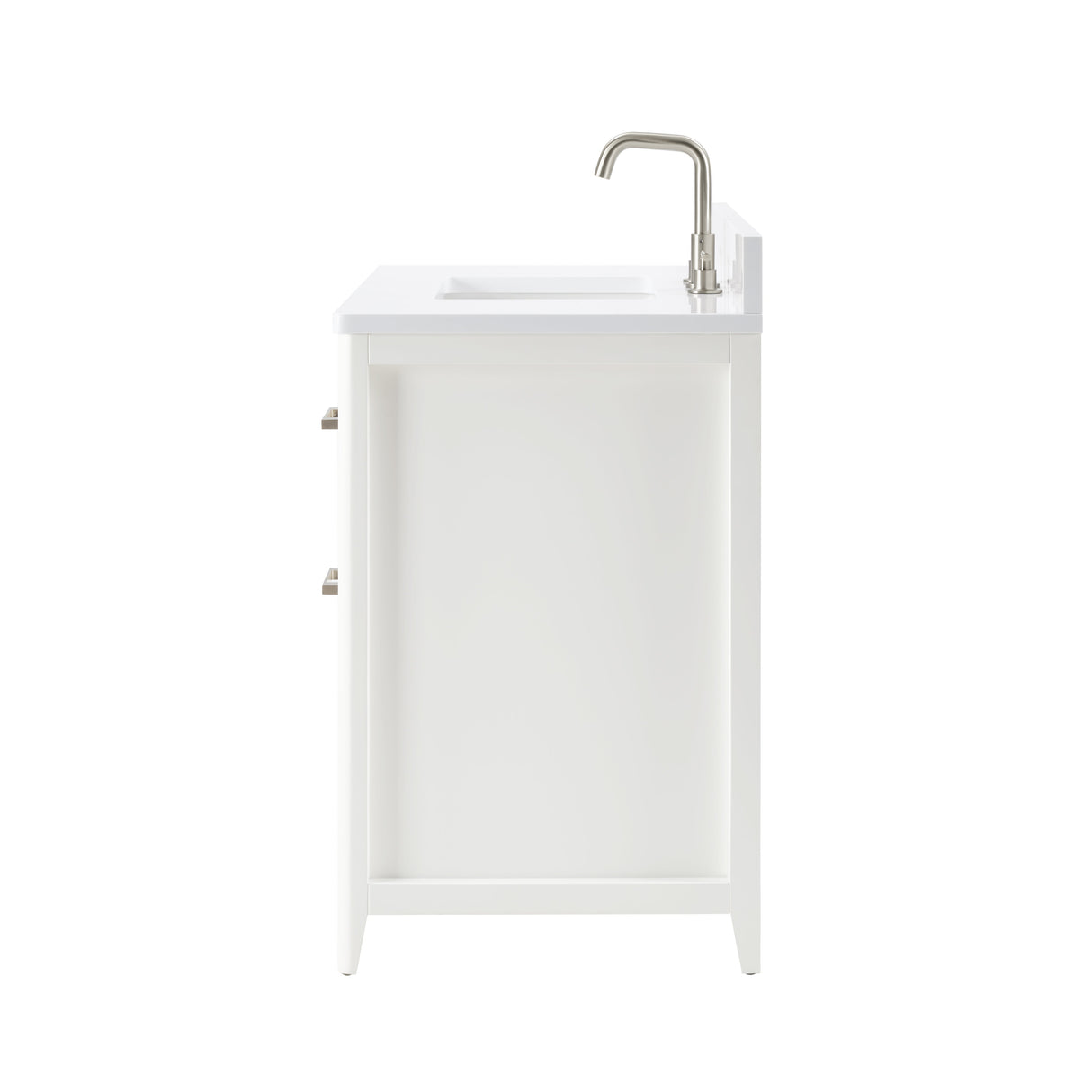 36 Inch Solid Wood Pre-Assembly Bathroom Vanity with US Power - White
