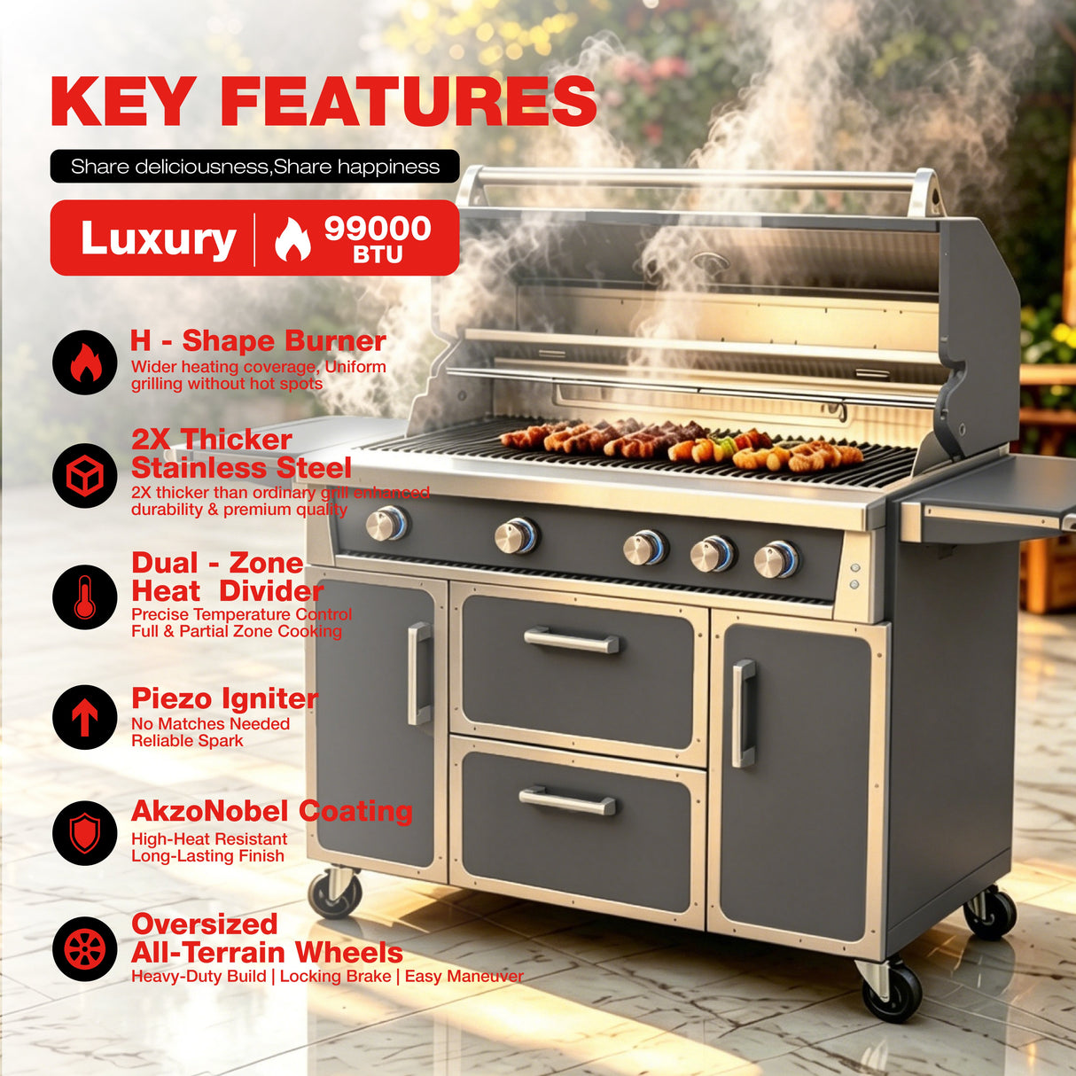 Navratil Premium 49" Stainless Steel Grill