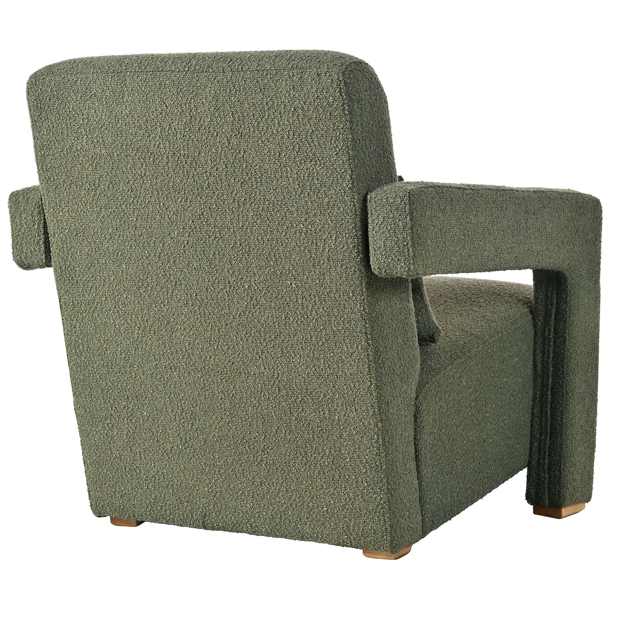 Upholstered Accent Chair with Wood Legs and Open Arms