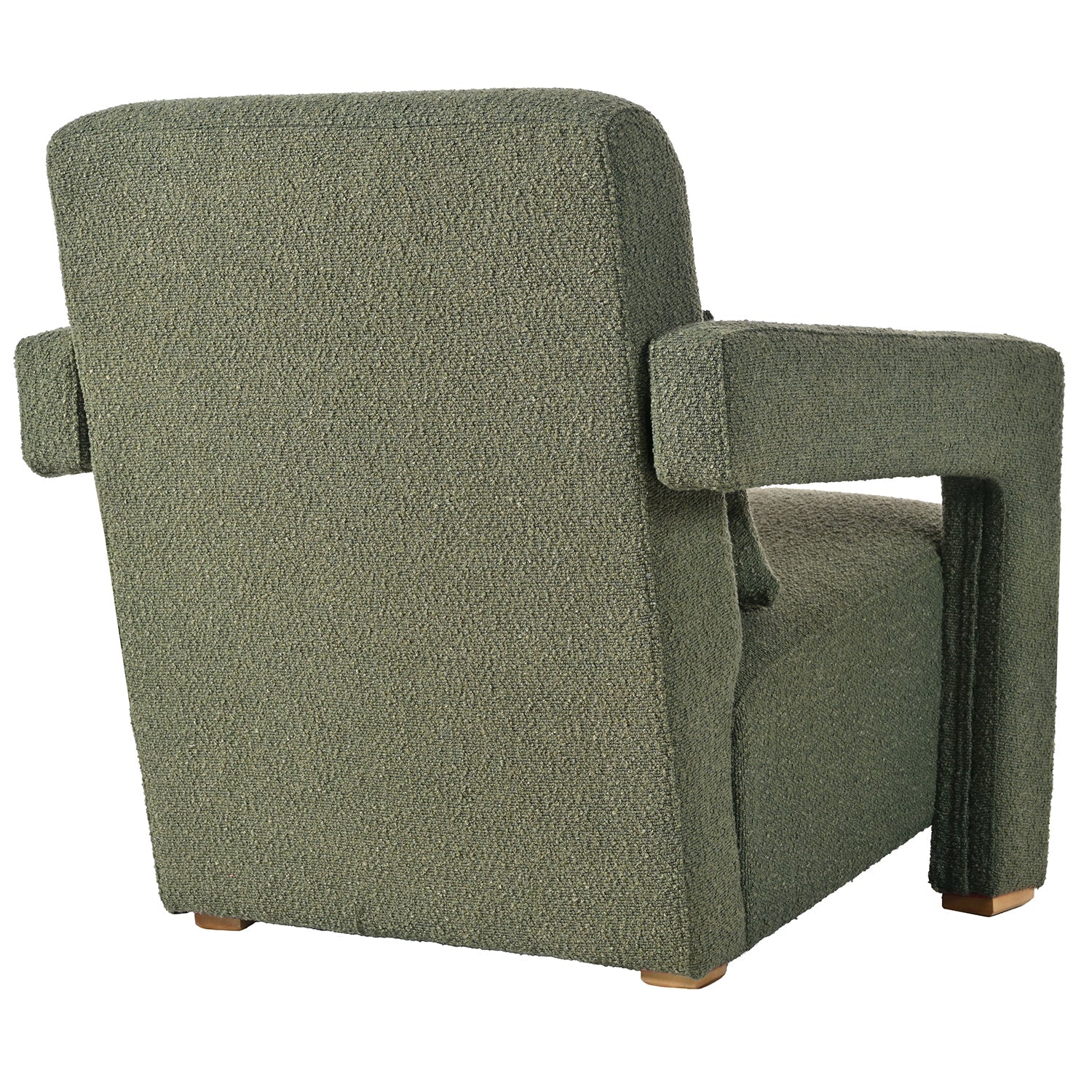 Upholstered Accent Chair with Wood Legs and Open Arms