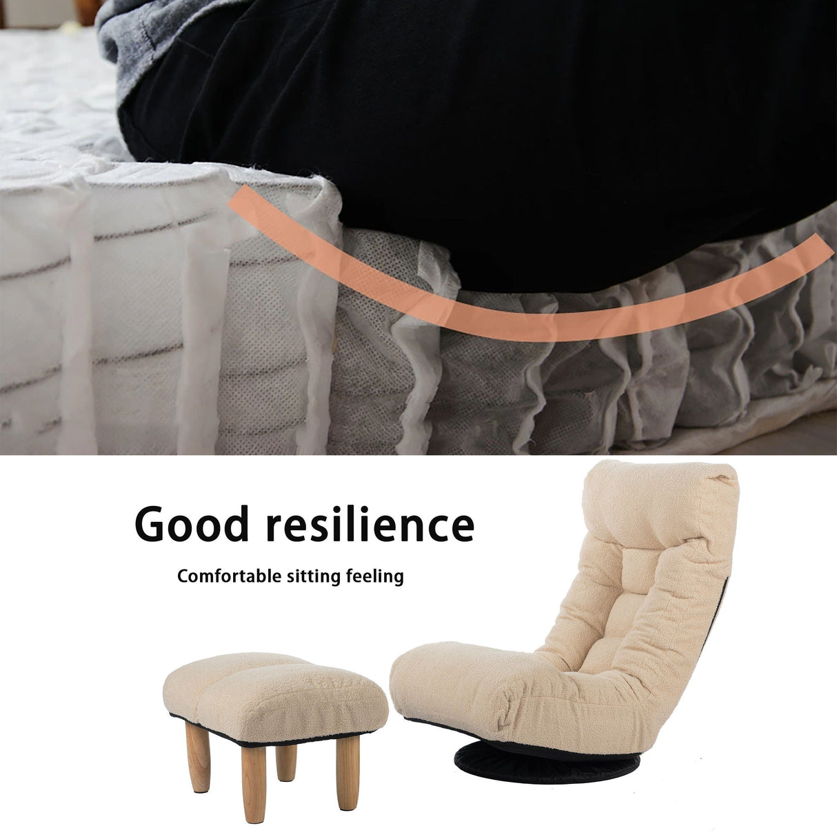 Adjustable Japanese Reclining Floor Chair Sofa With Metal Frame For Living Room