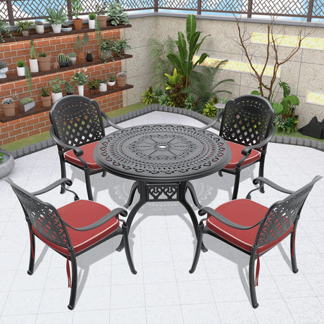 5-piece-set-of-cast-aluminum-patio-furniture-with--cushions-Outdoor-Furniture-Sets