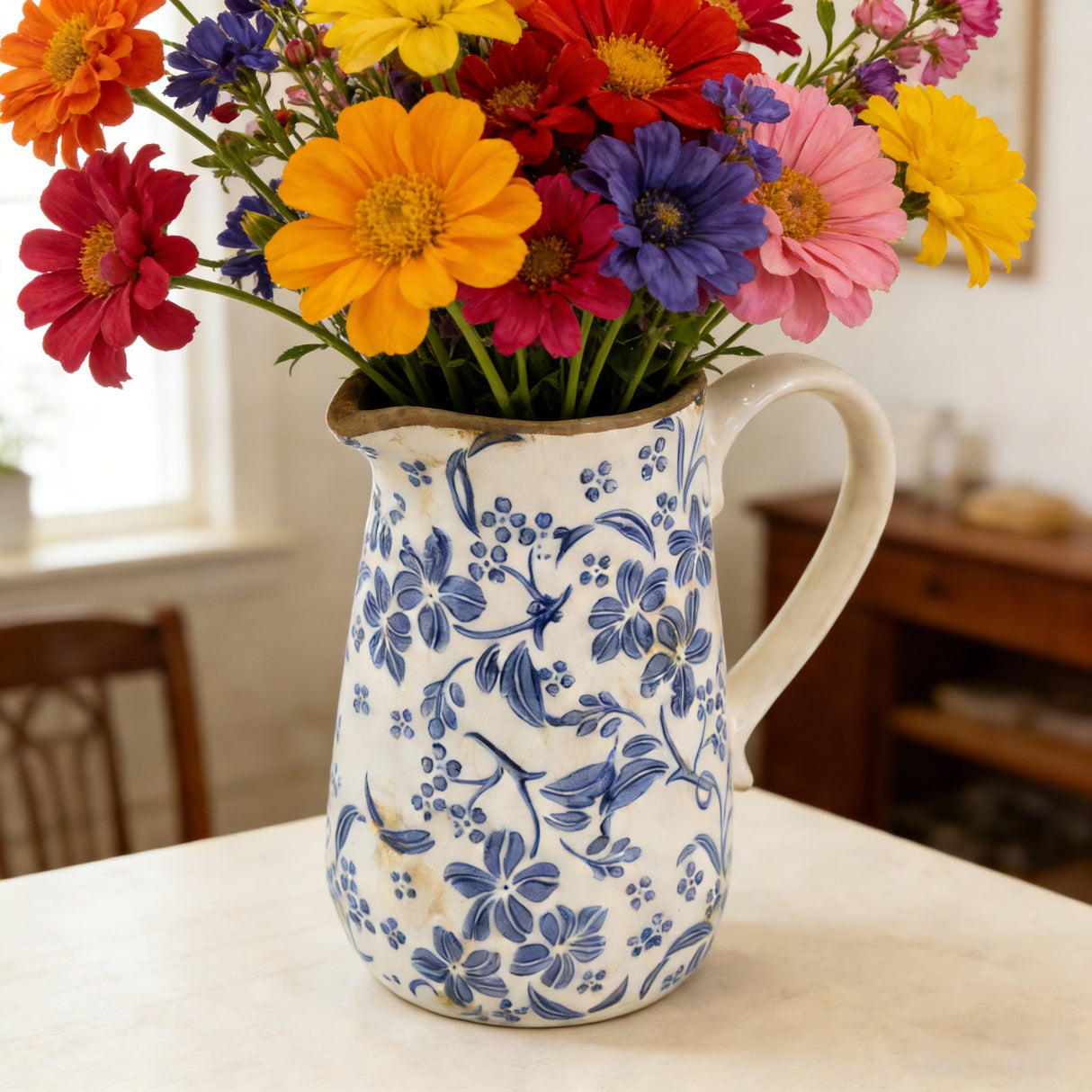 Ceramic Pitcher Vase With Handle