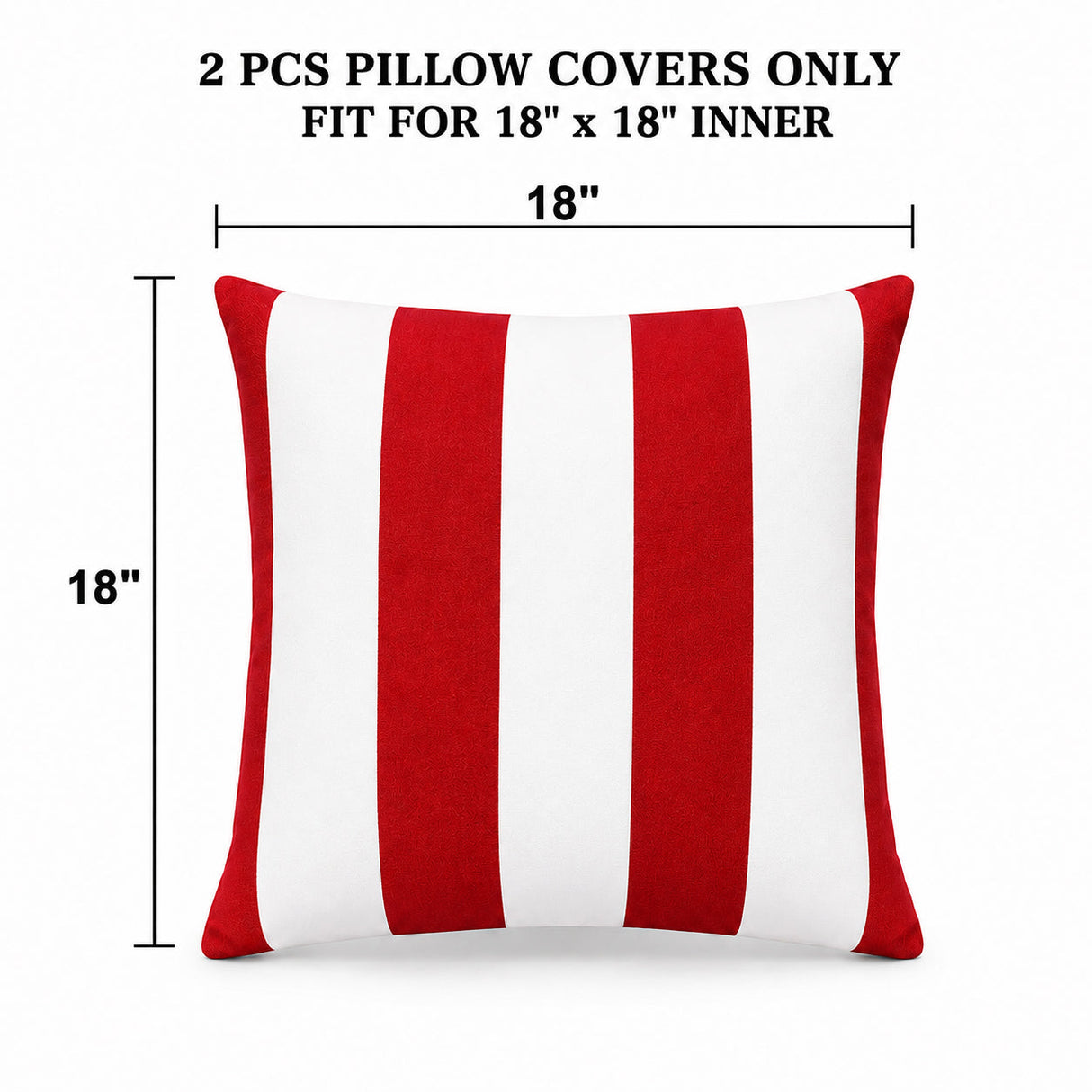 2 Pack Outdoor Pillow Covers - 18x18 Inch, Water-Repellent