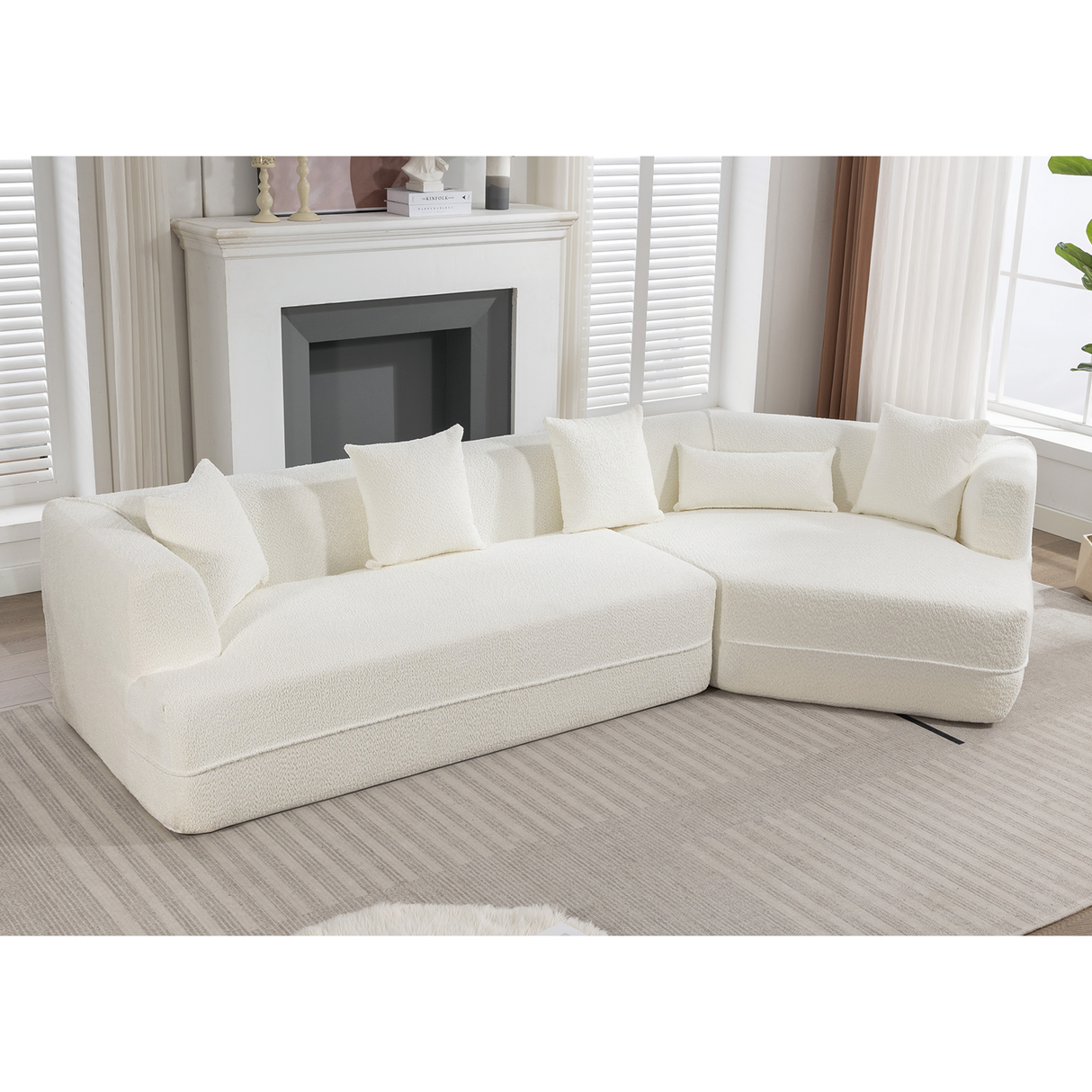 Modular Sofa Modern Minimalist Style Creamy-White