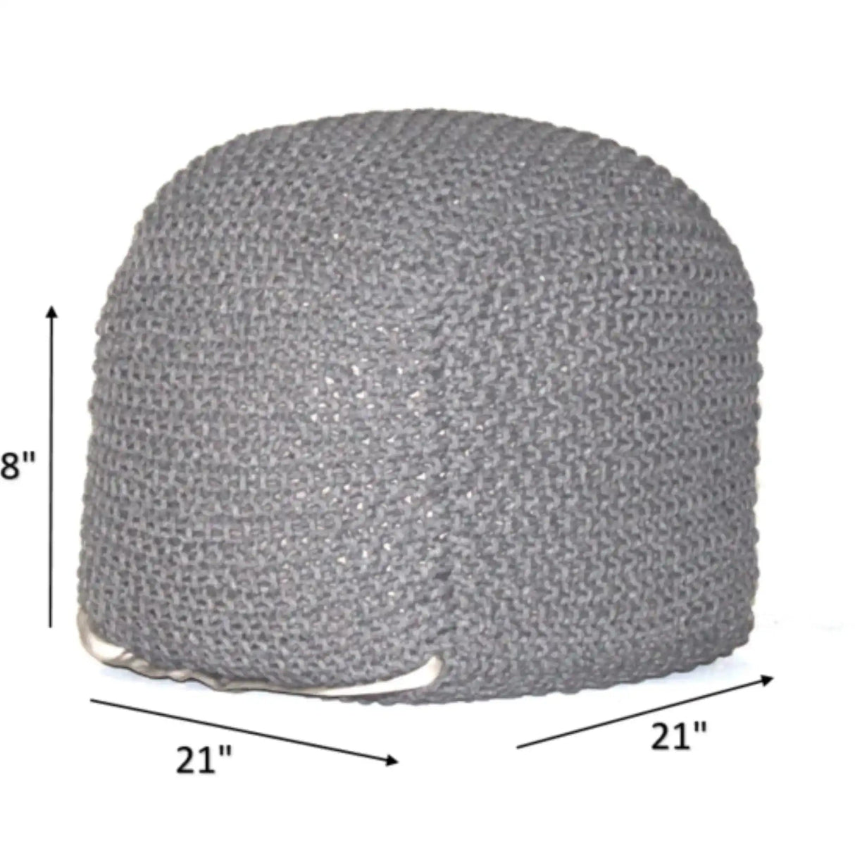 Semi Rounded Pouf Cable Knitted Perfect Seating
