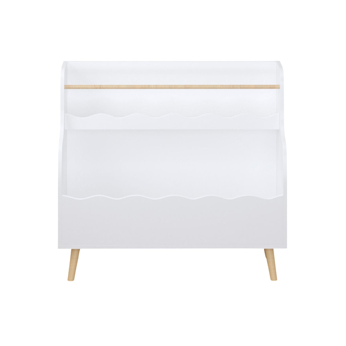 Kids Bookcase, Children Book Organizer Toy Storage Cabinet - White
