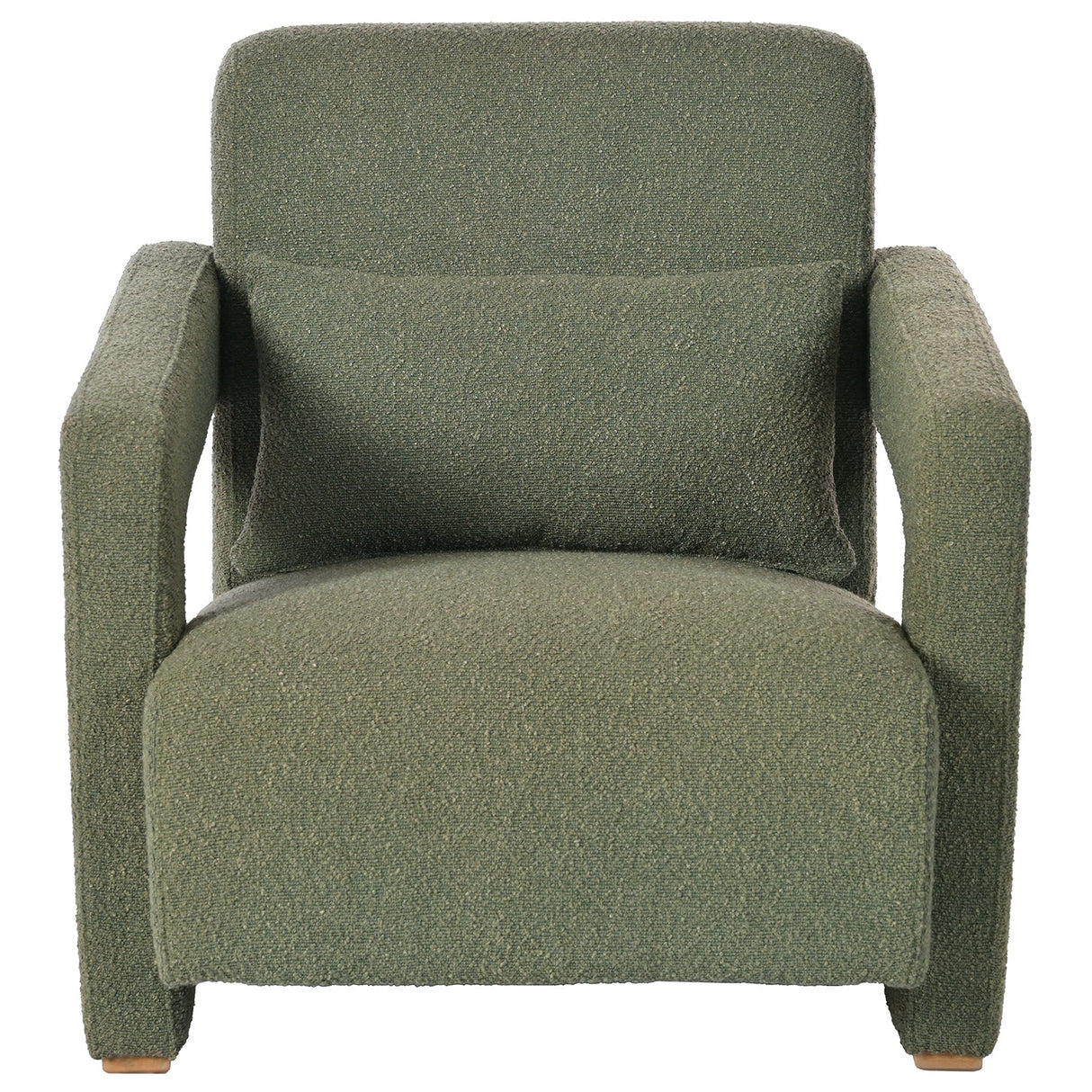 Upholstered Accent Chair with Wood Legs and Open Arms