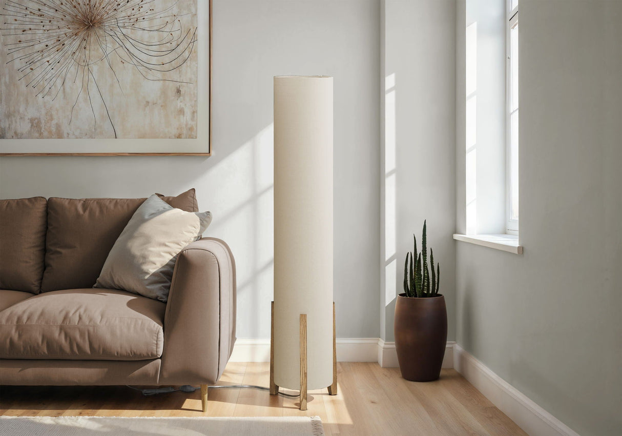 Lighting, Floor Lamp, Wood Look, Contemporary - Brown