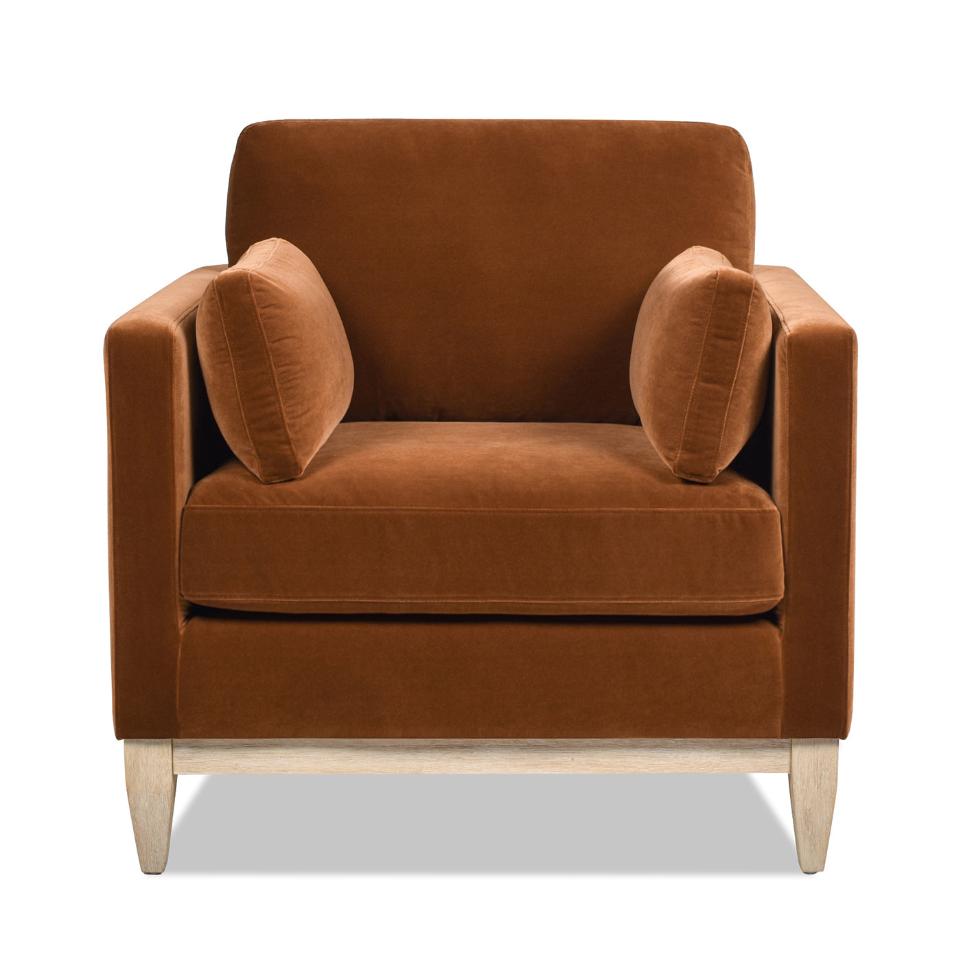 Knox 36' Modern Farmhouse Arm Chair, Burnt Orange   Performance Velvet