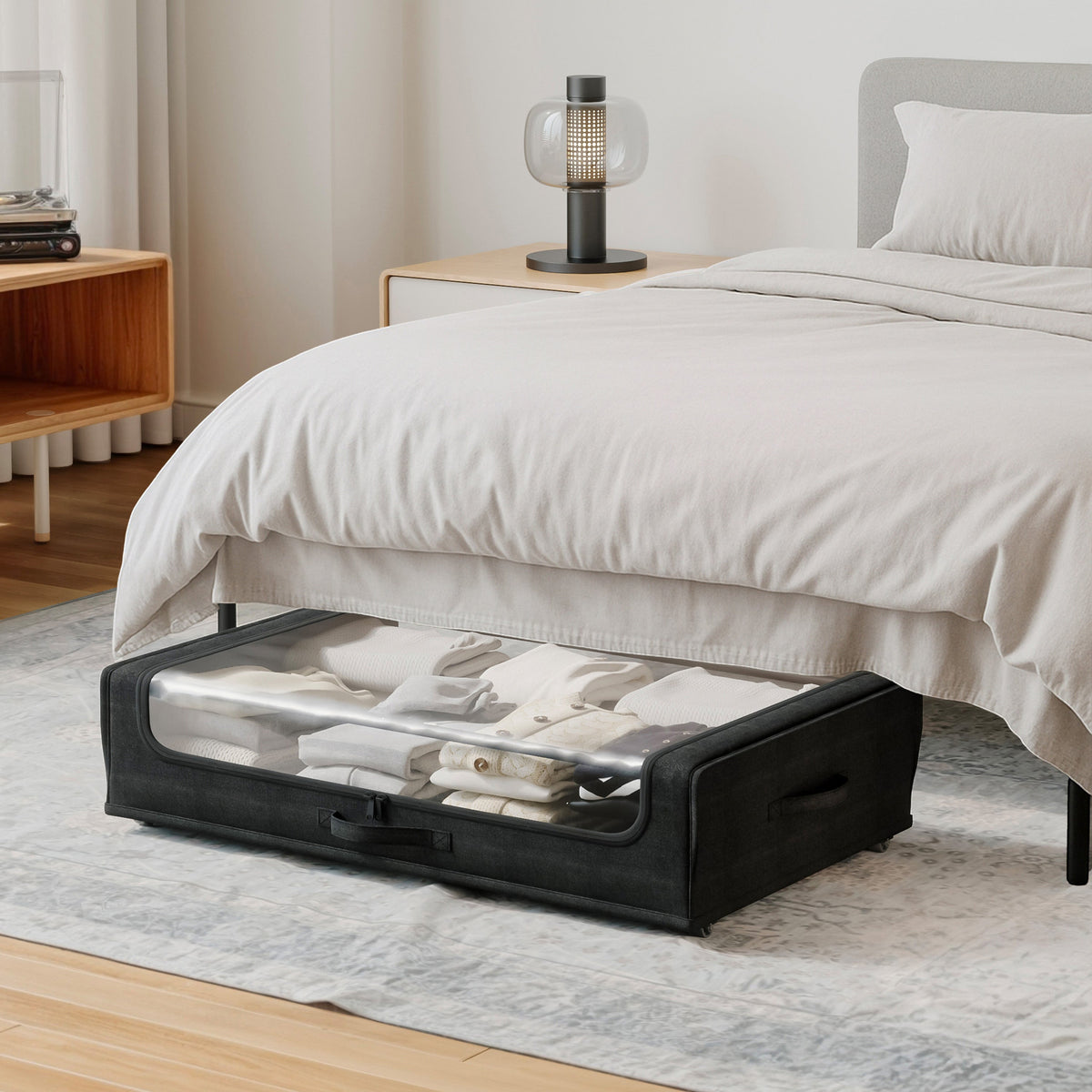 Set of 2 Under-Bed Rolling Storage Containers