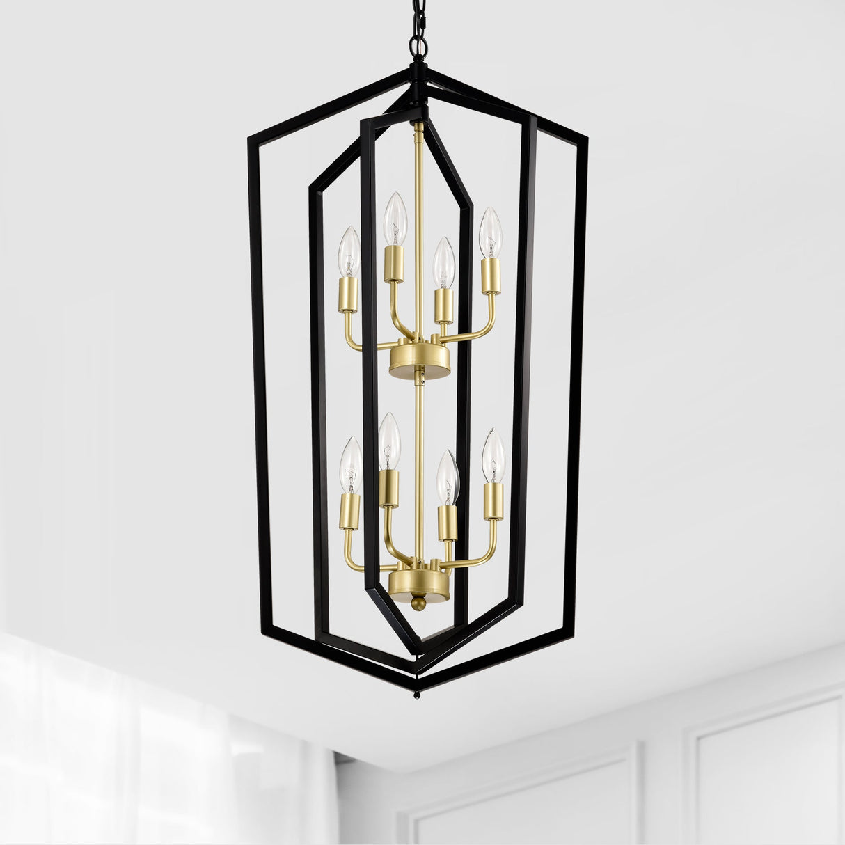 8-Light Lantern Tired Farmhouse Ceiling Hanging Light