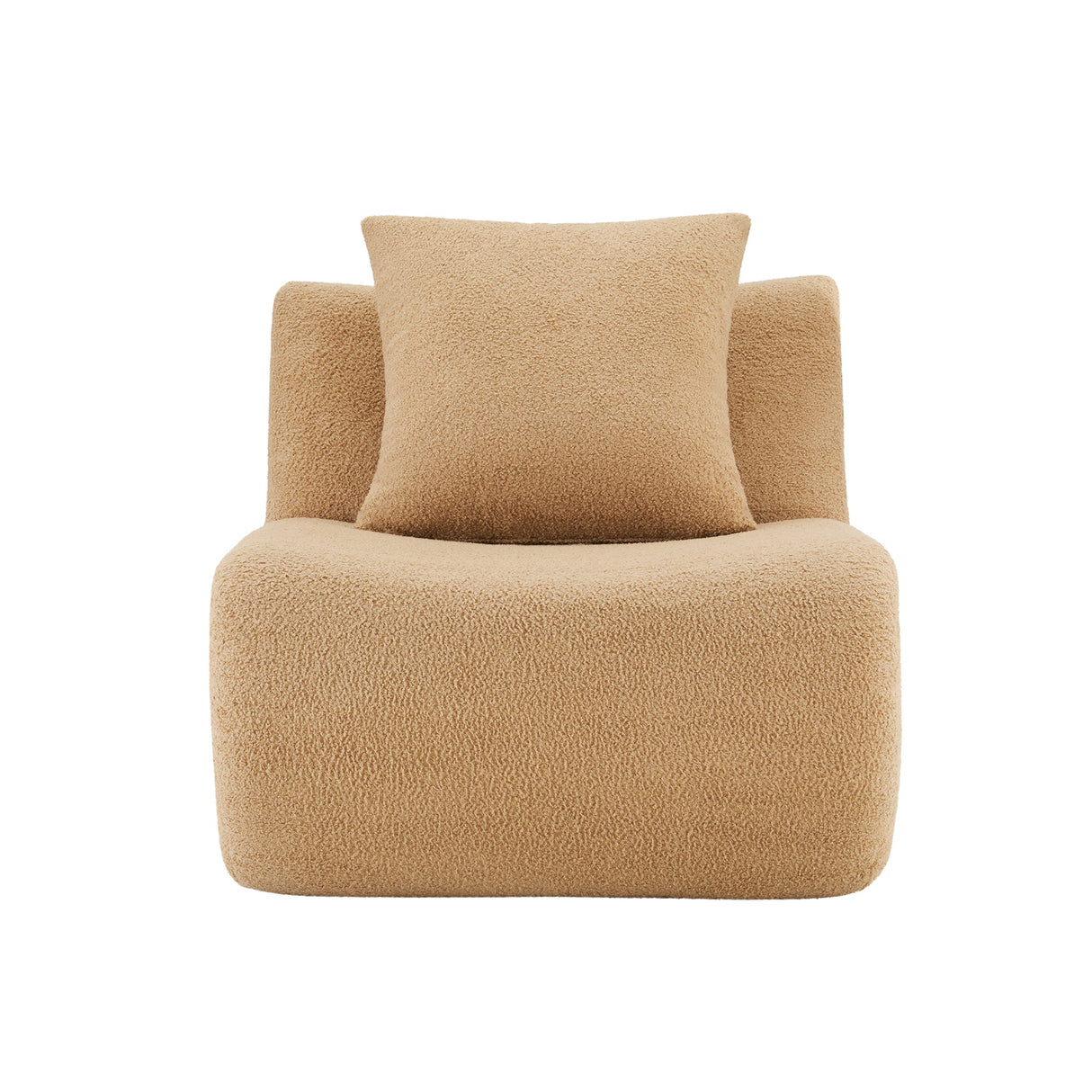 Armless Sofa With Pillow Teddy Fabric - Camel