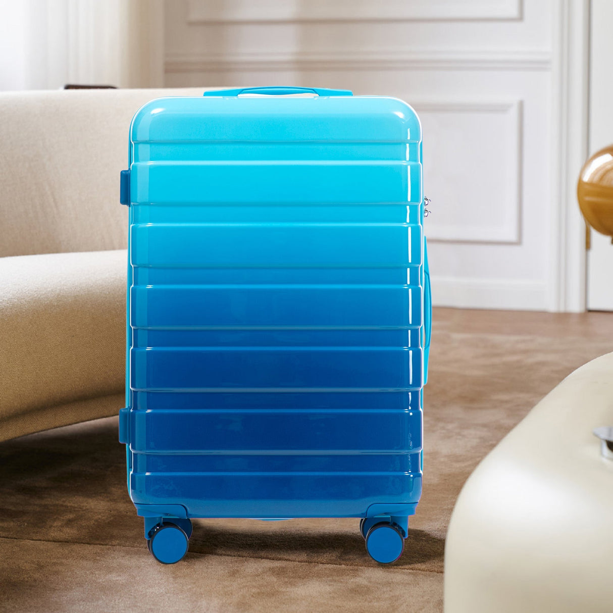 3-Piece PC Spinner Wheel Luggage Set with Gradient Color