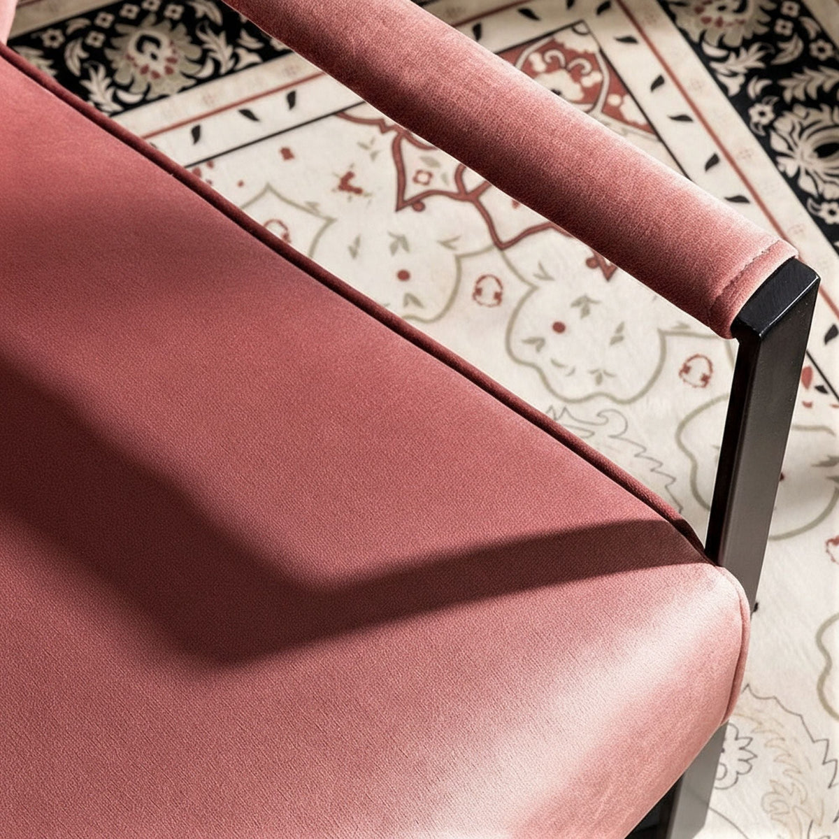 Classic Mid Century Modern Accent Chair with Square Metal Frame - Multiple Colors