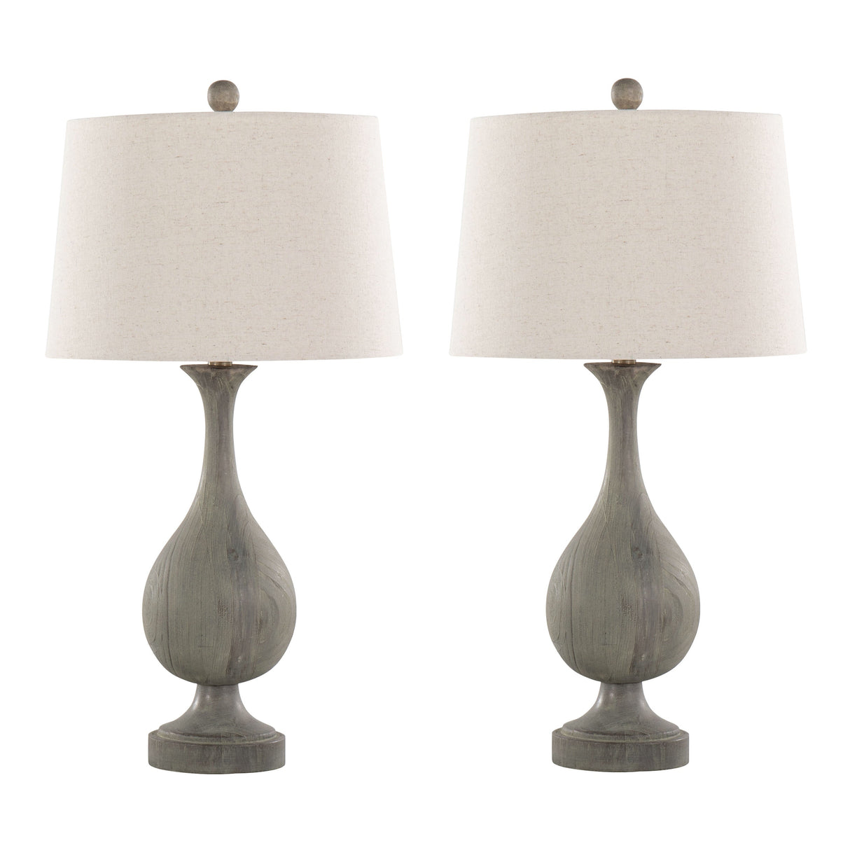Cipolla Poly 2-Piece Farmhouse Polyresin Table Lamp Set