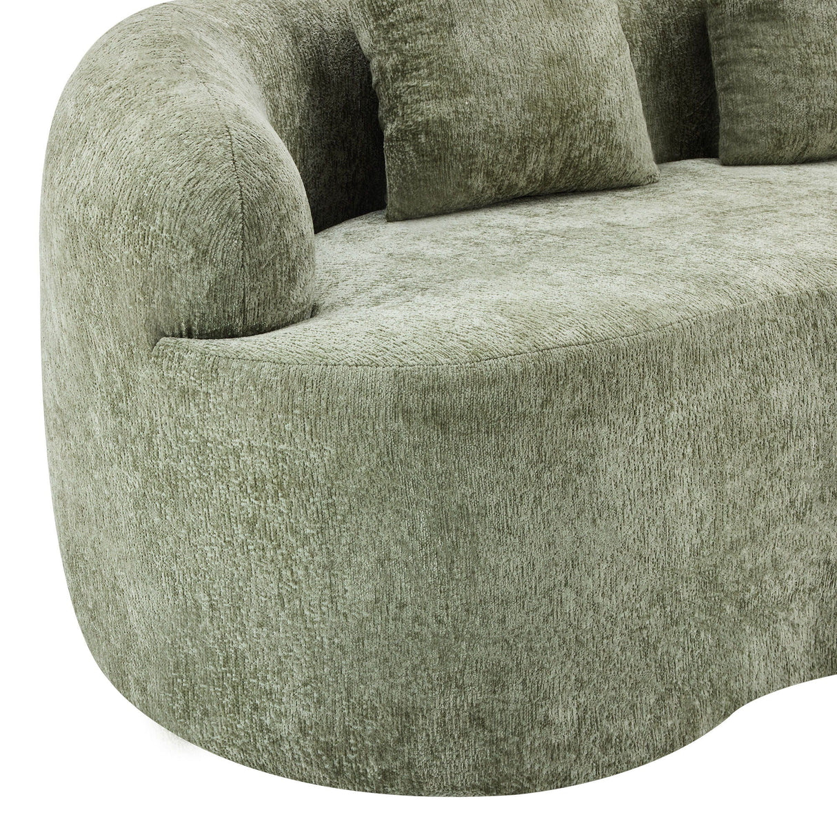 Curved Loveseat Sofa With Round Armrest