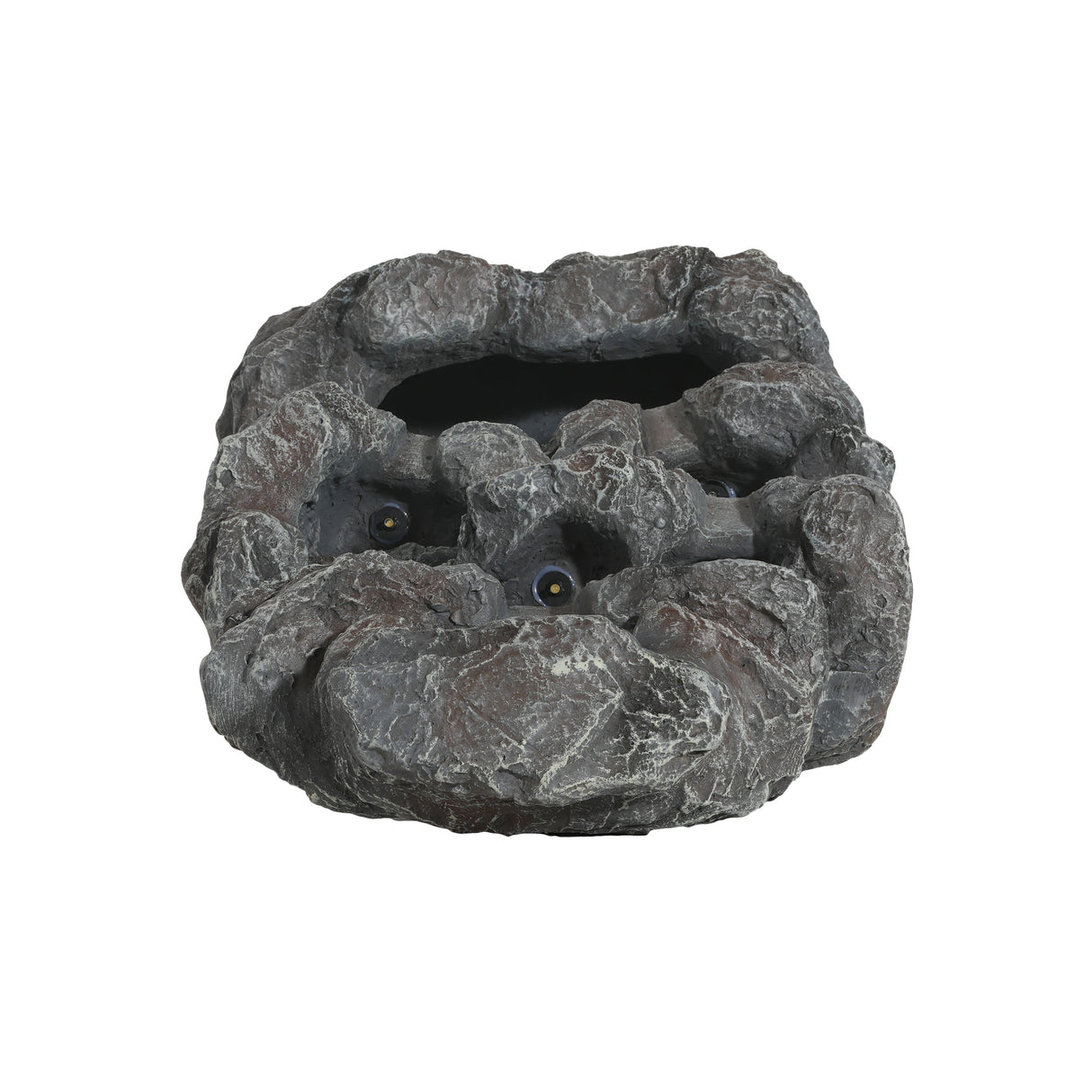 Tall Slim Faux-Stone Fountain with LED Lights, 5-Tiered Cascading Water Feature