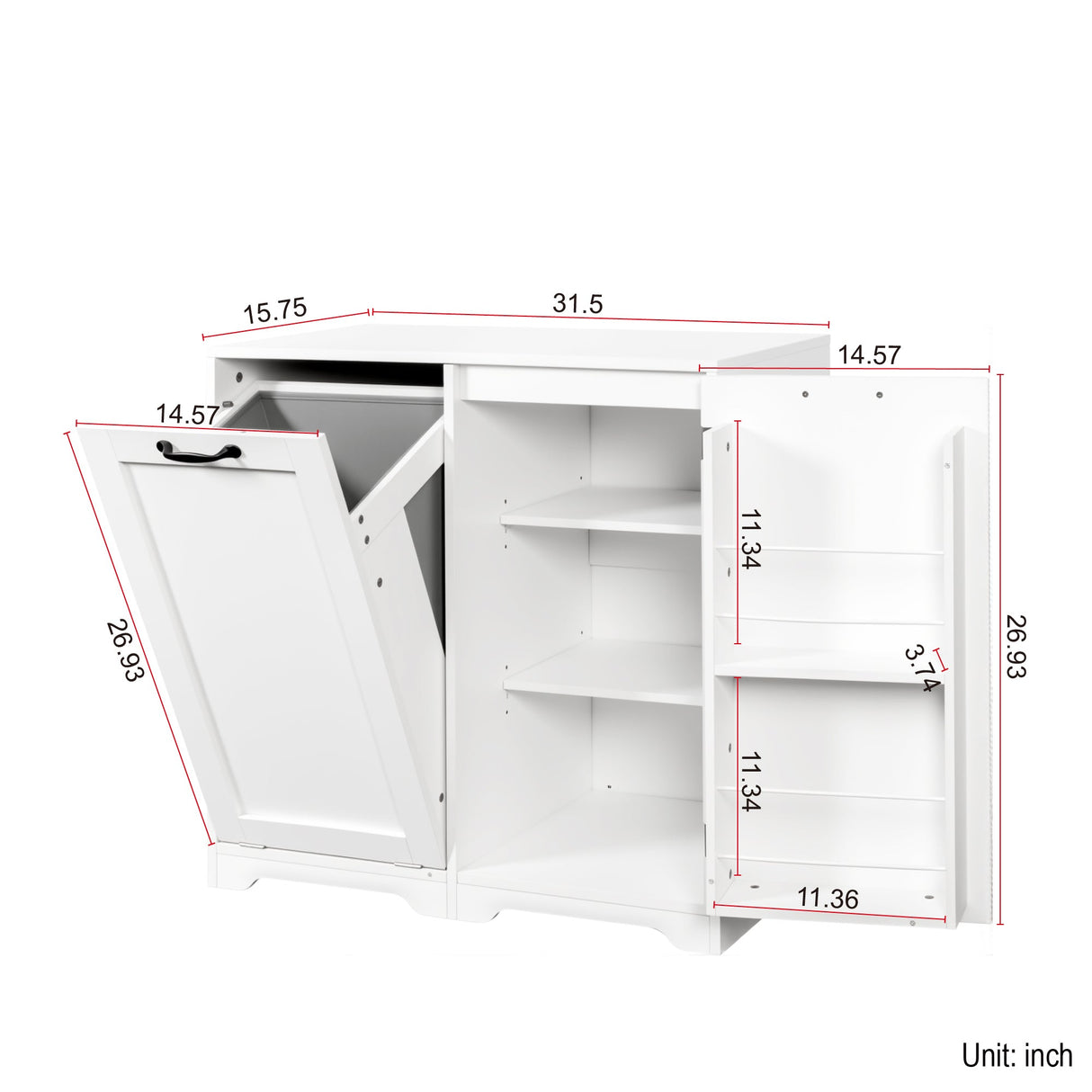 Laundry Cabinet with Tilt-Out Hamper