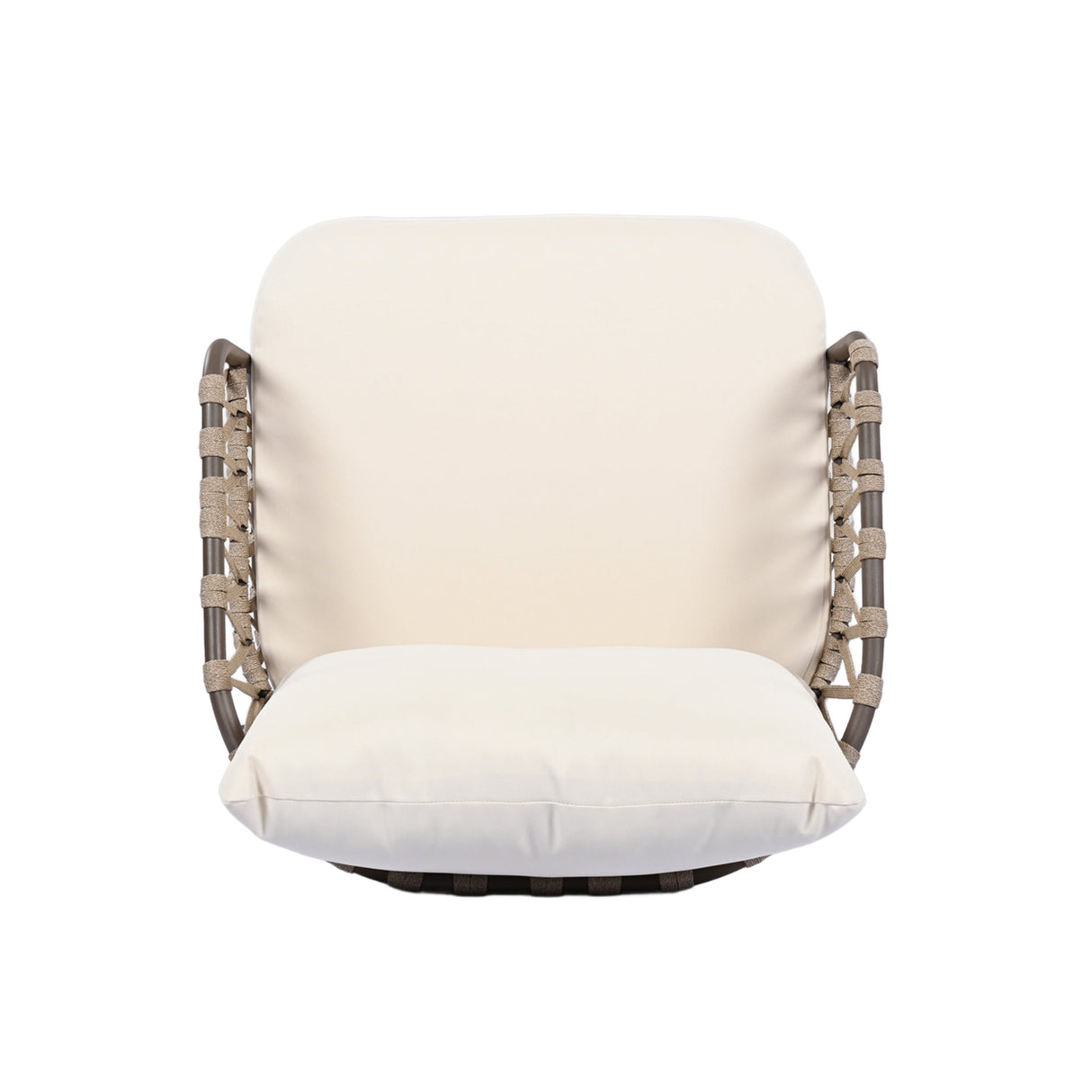 4-Piece Outdoor Patio Furniture Set with Metal Frame and Woven Rope